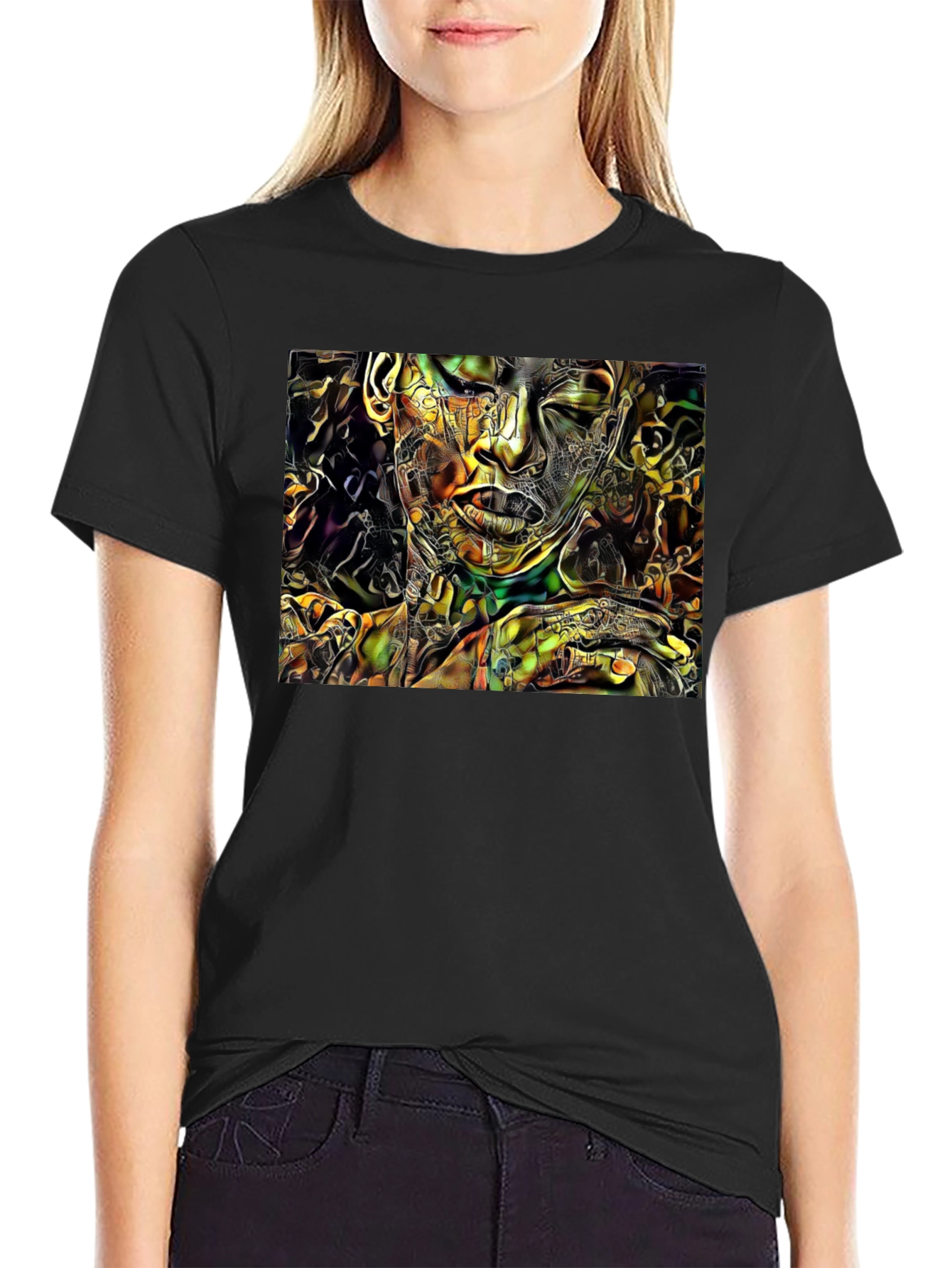 Abstract Art Graphic Black T-Shirt