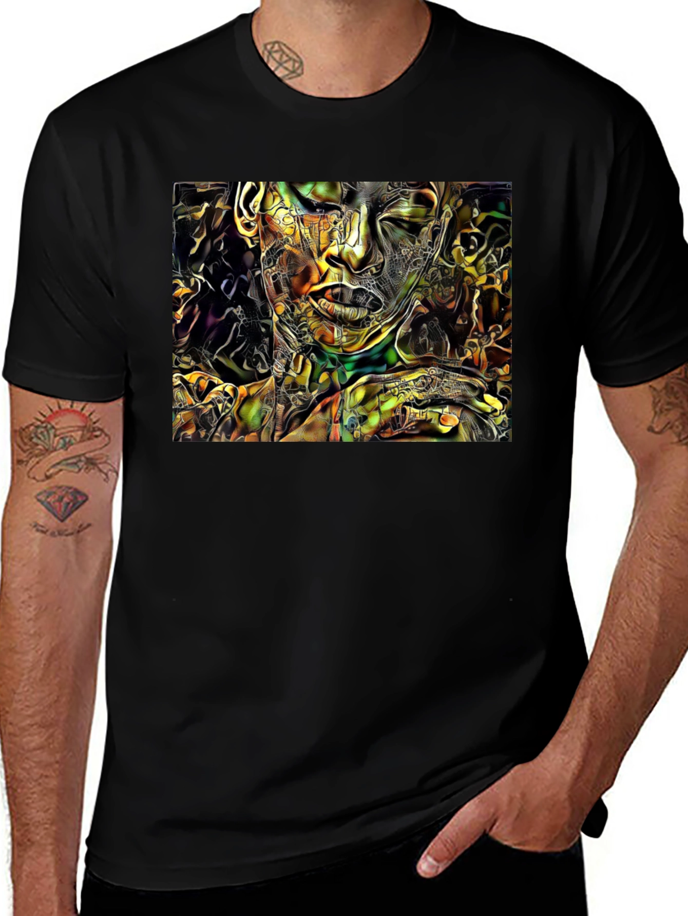 Abstract Art Graphic Black T-Shirt