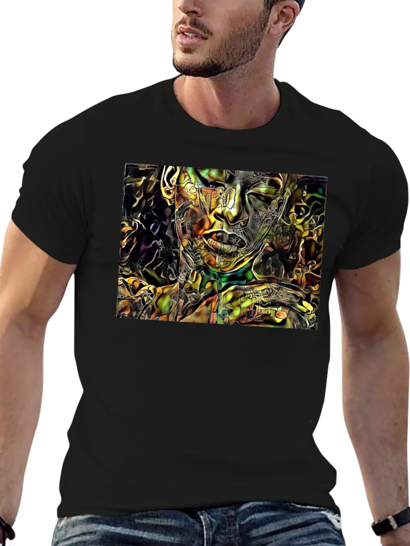 Abstract Art Graphic Black T-Shirt