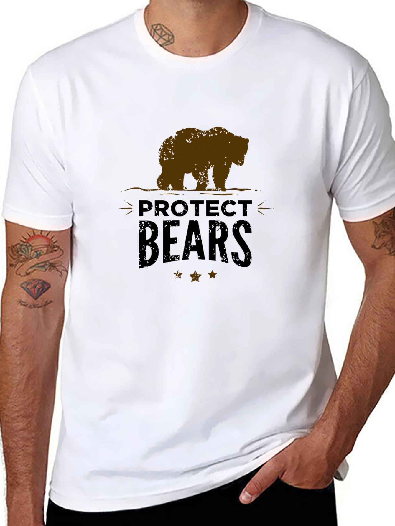 Protect Bears Graphic Tee - Black