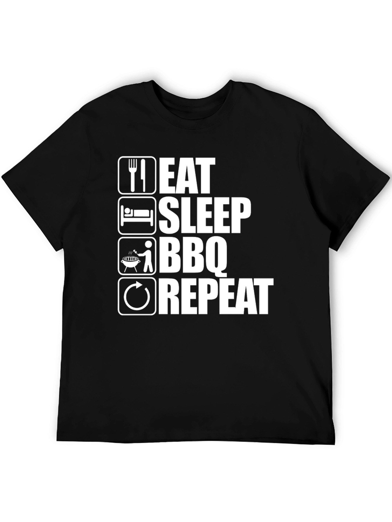 Eat Sleep BBQ Repeat Black T-Shirt