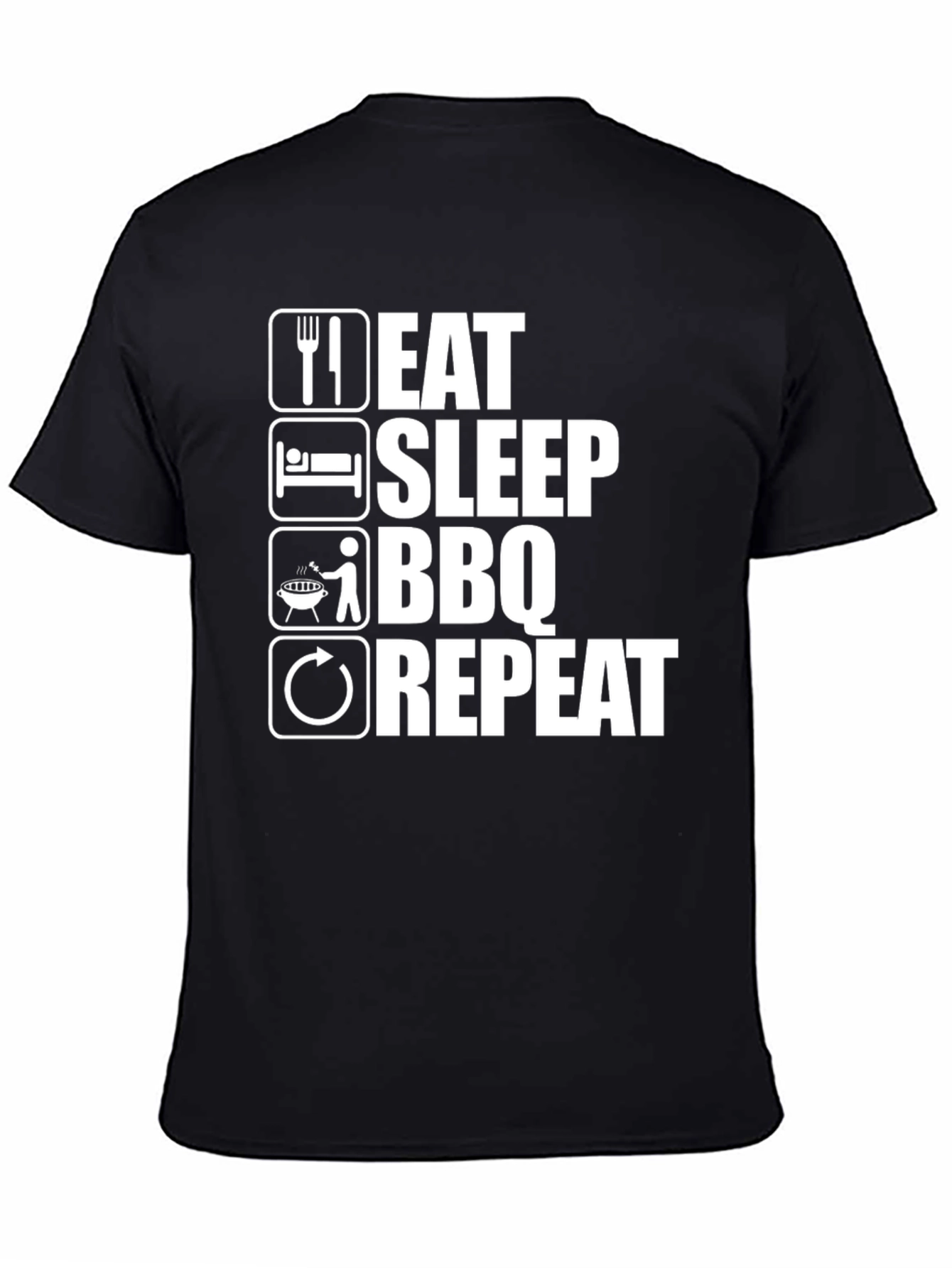 Eat Sleep BBQ Repeat Black T-Shirt