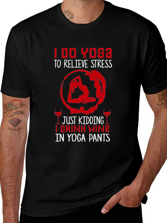 Yoga Wine T-Shirt - Funny Relaxing Tee