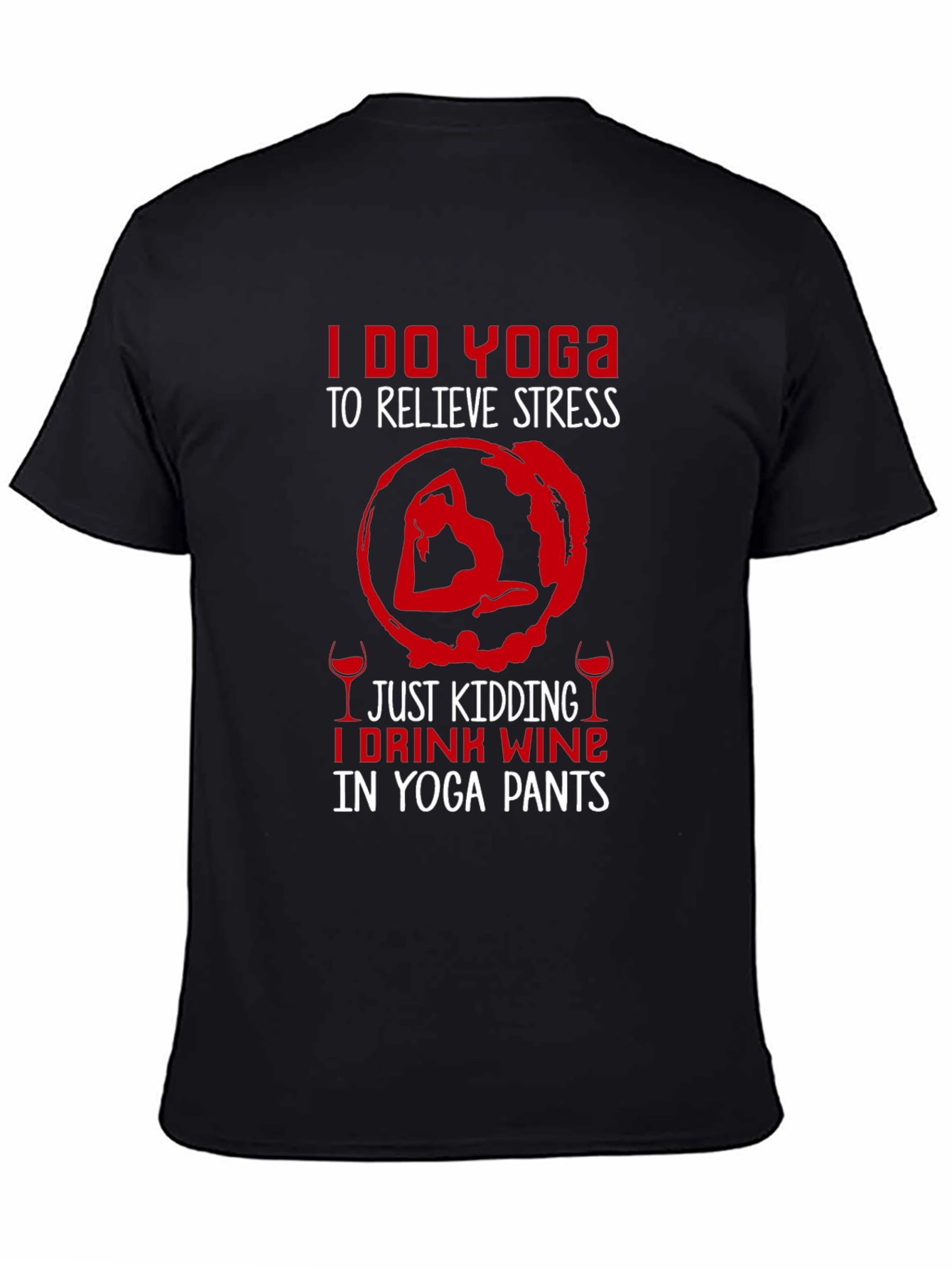 Yoga Wine T-Shirt - Funny Relaxing Tee