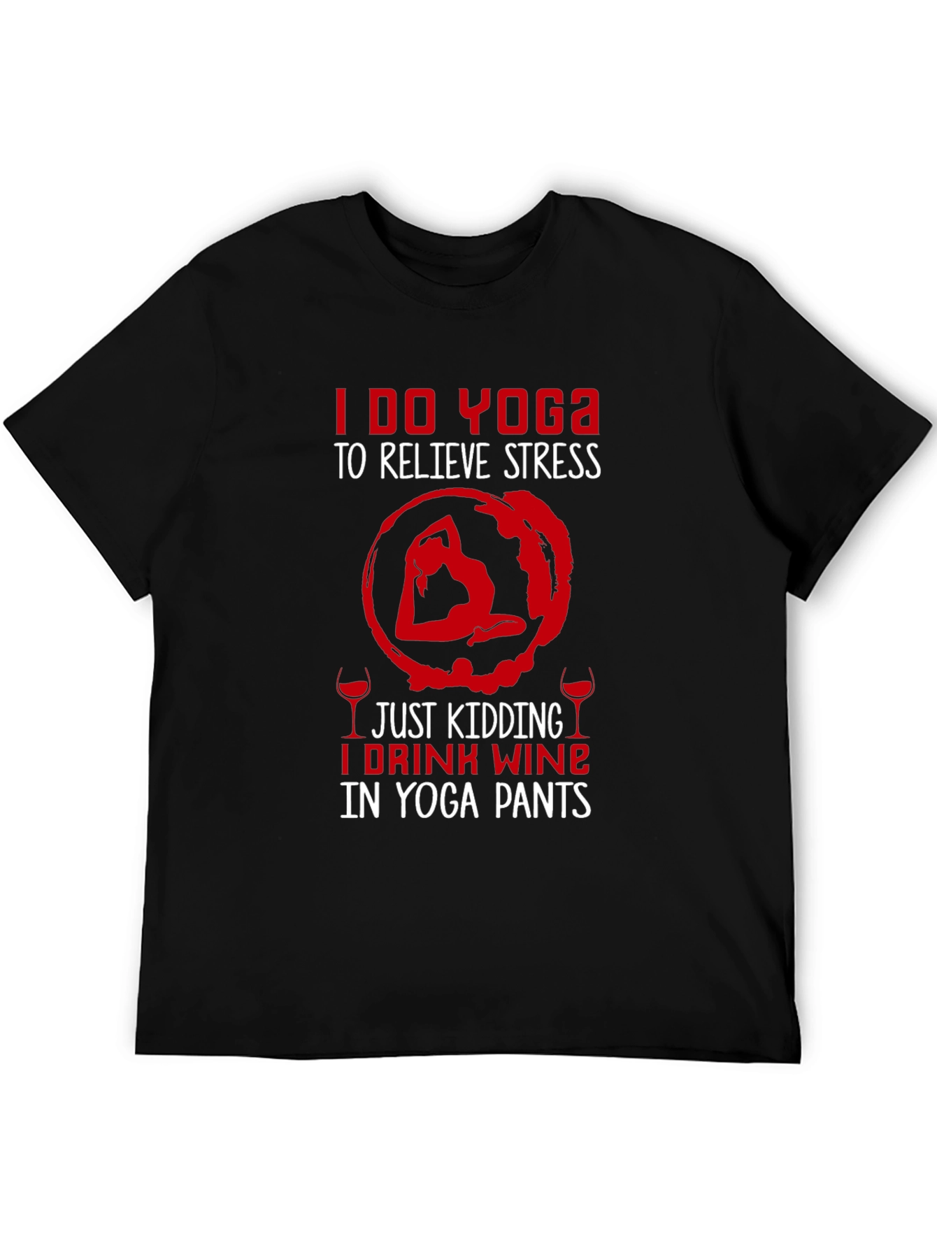 Yoga Wine T-Shirt - Funny Relaxing Tee