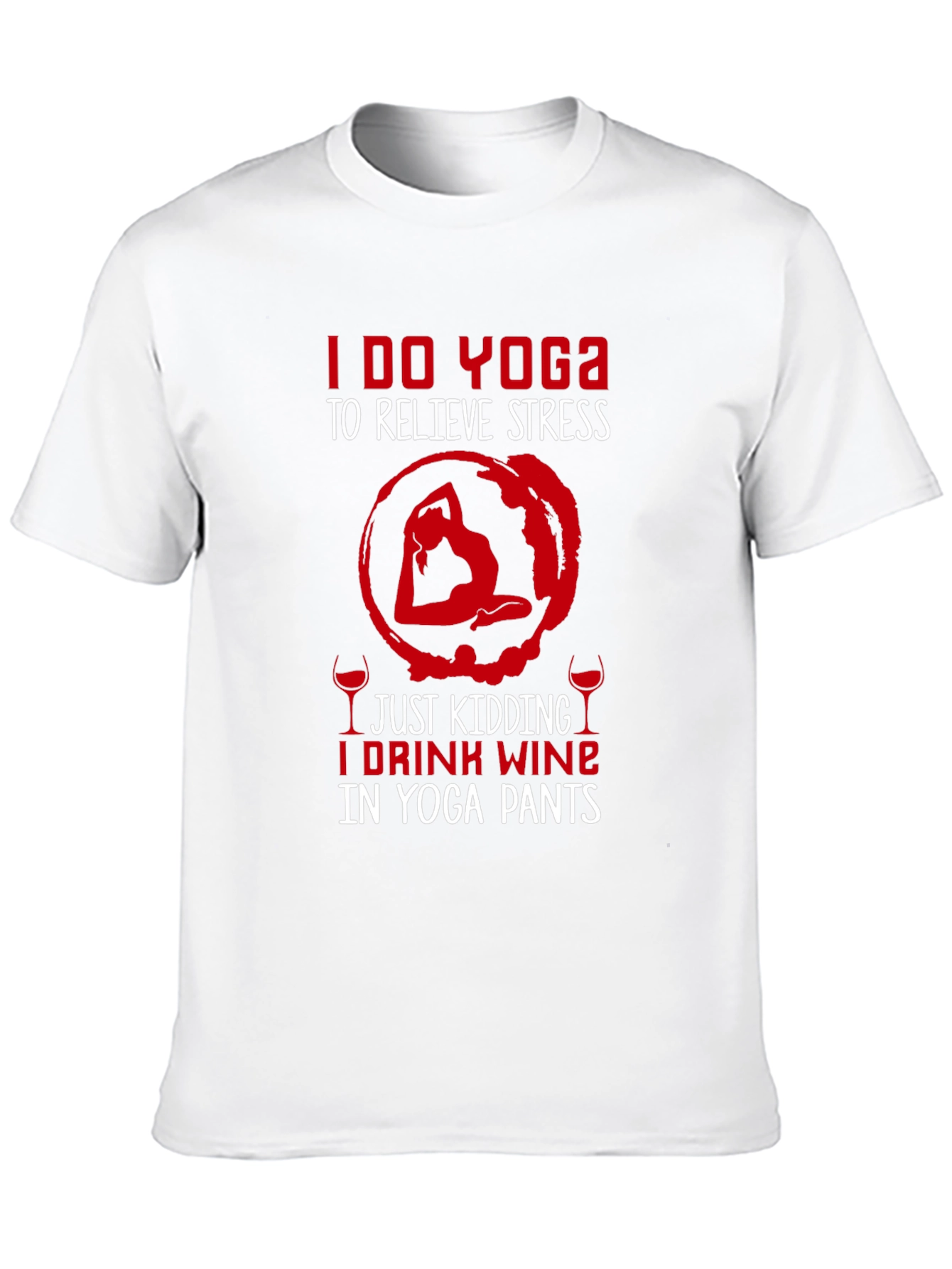 Yoga Wine T-Shirt - Funny Relaxing Tee
