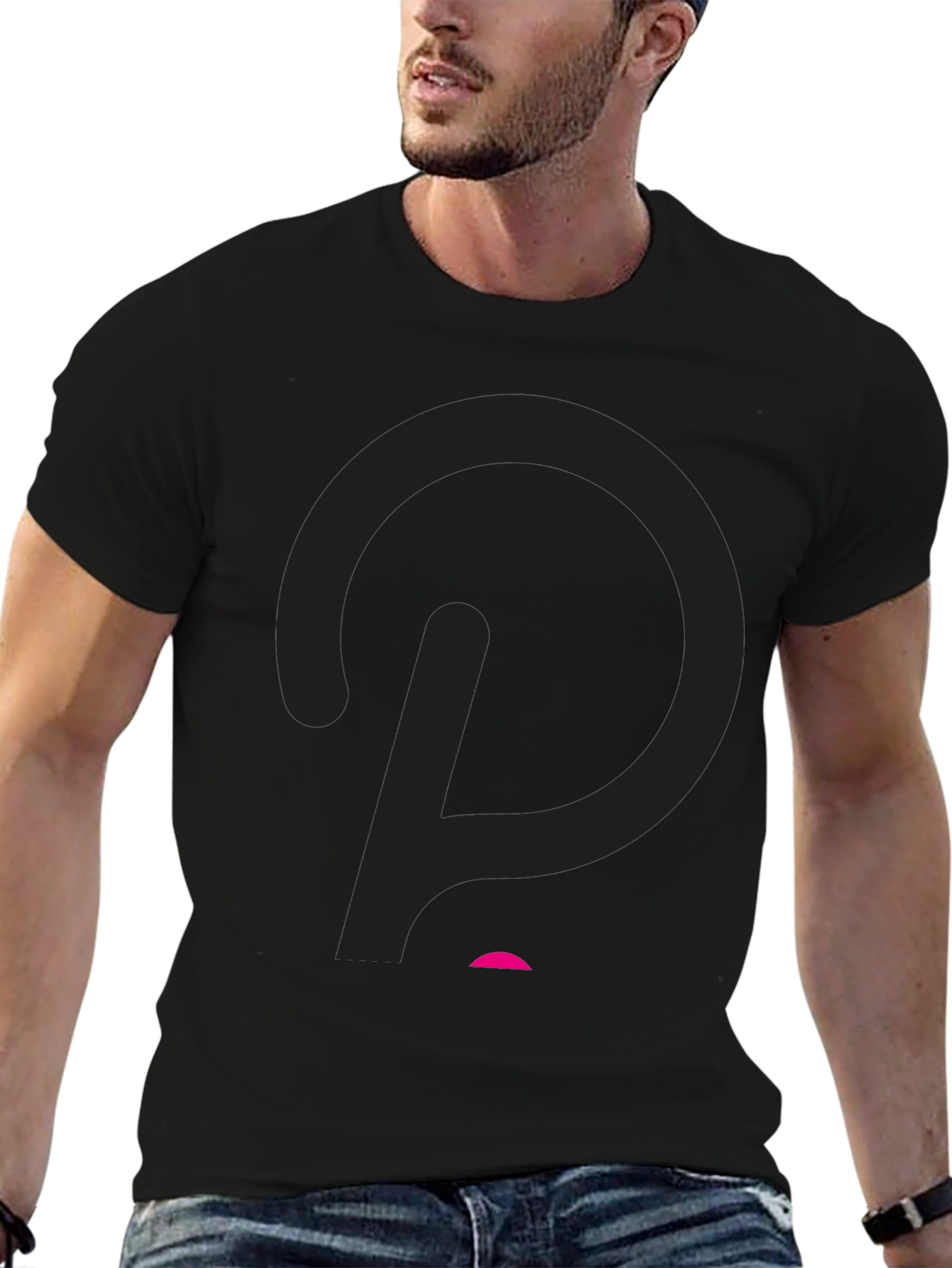 Modern Black T-Shirt with Abstract Logo