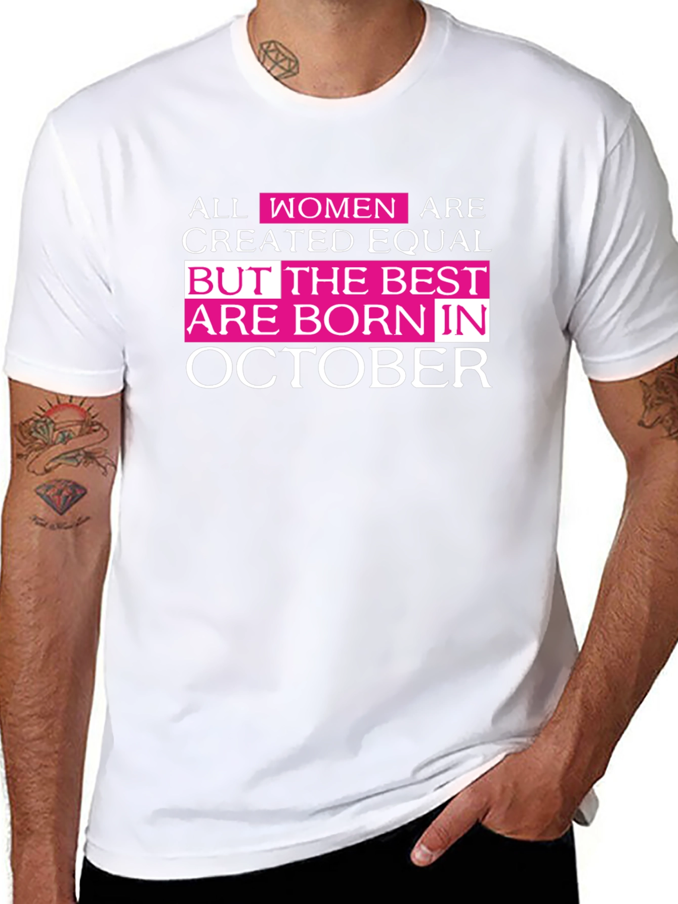 All Women Are Created Equal October Birthday T-Shirt