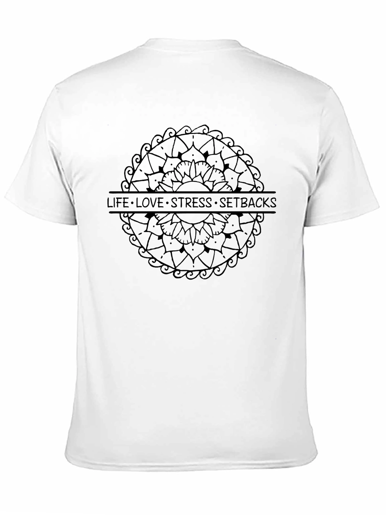 Mindful Mandala Mens Black Graphic Tee