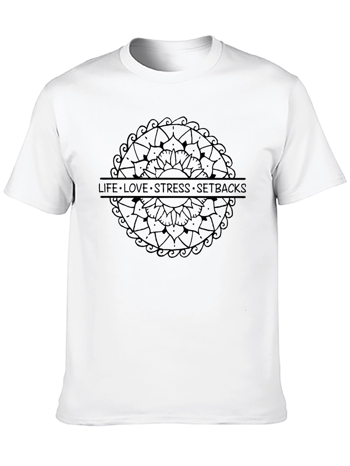 Mindful Mandala Mens Black Graphic Tee