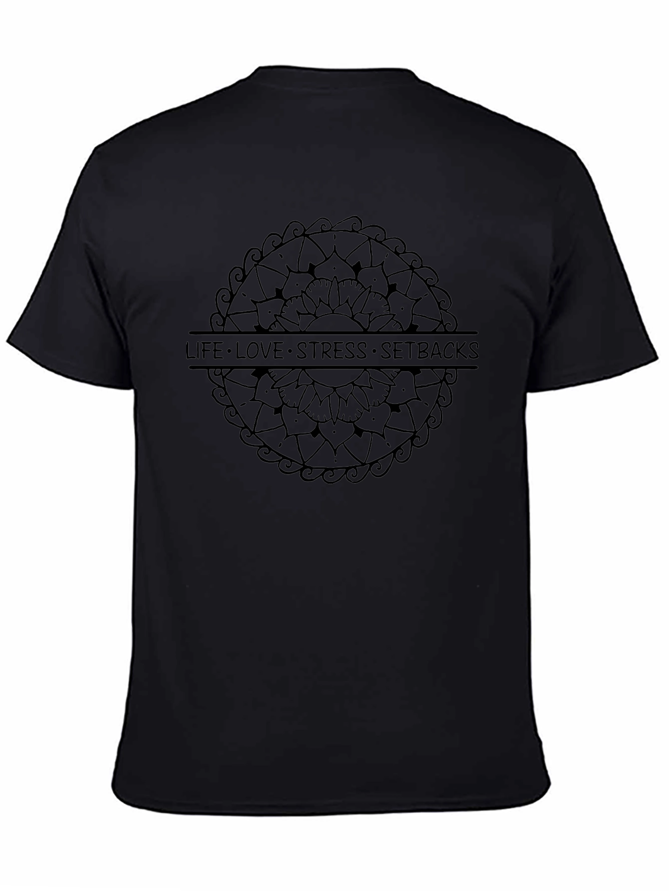 Mindful Mandala Mens Black Graphic Tee