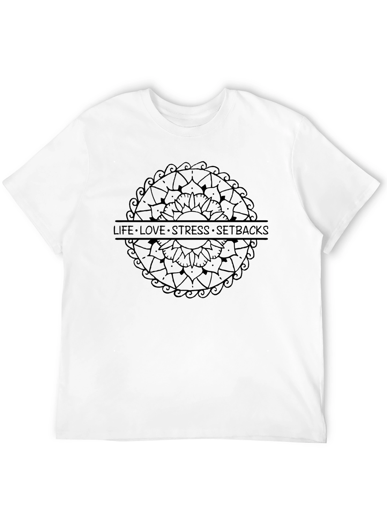 Mindful Mandala Mens Black Graphic Tee