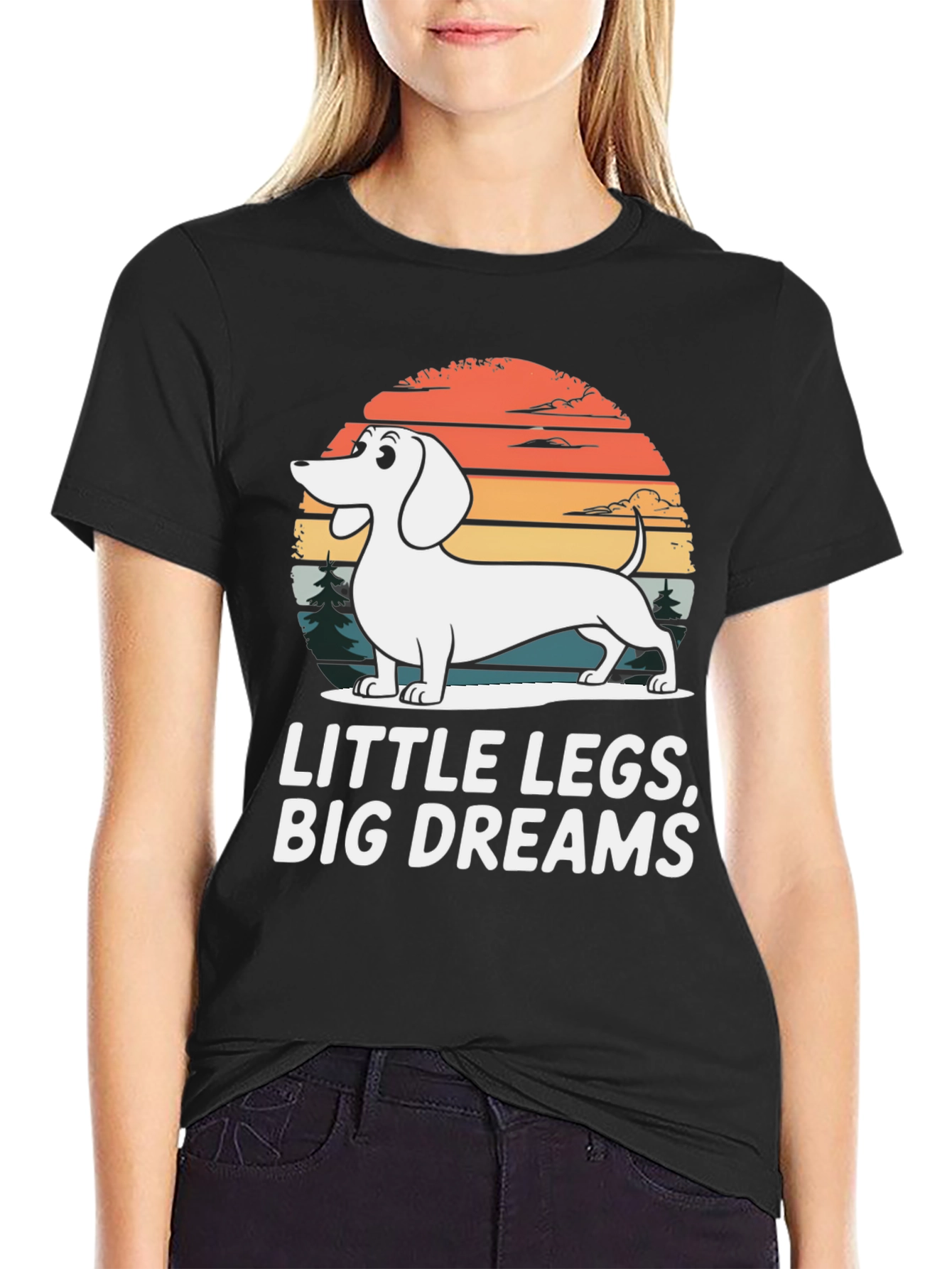 Dachshund Little Legs Big Dreams Graphic Tee