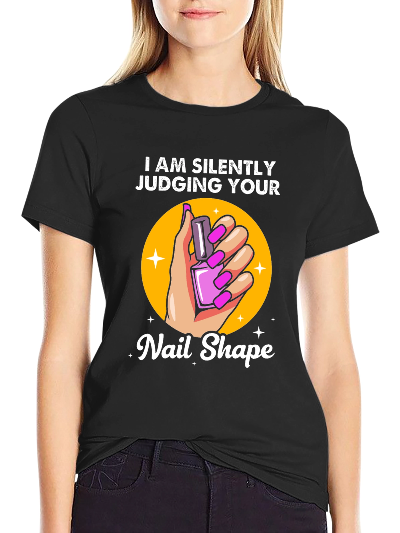 Silently Judging Your Nail Shape Graphic Tee