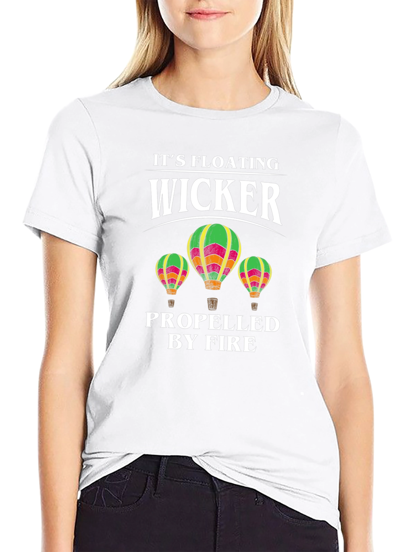 Wicker Hot Air Balloon Graphic T-Shirt