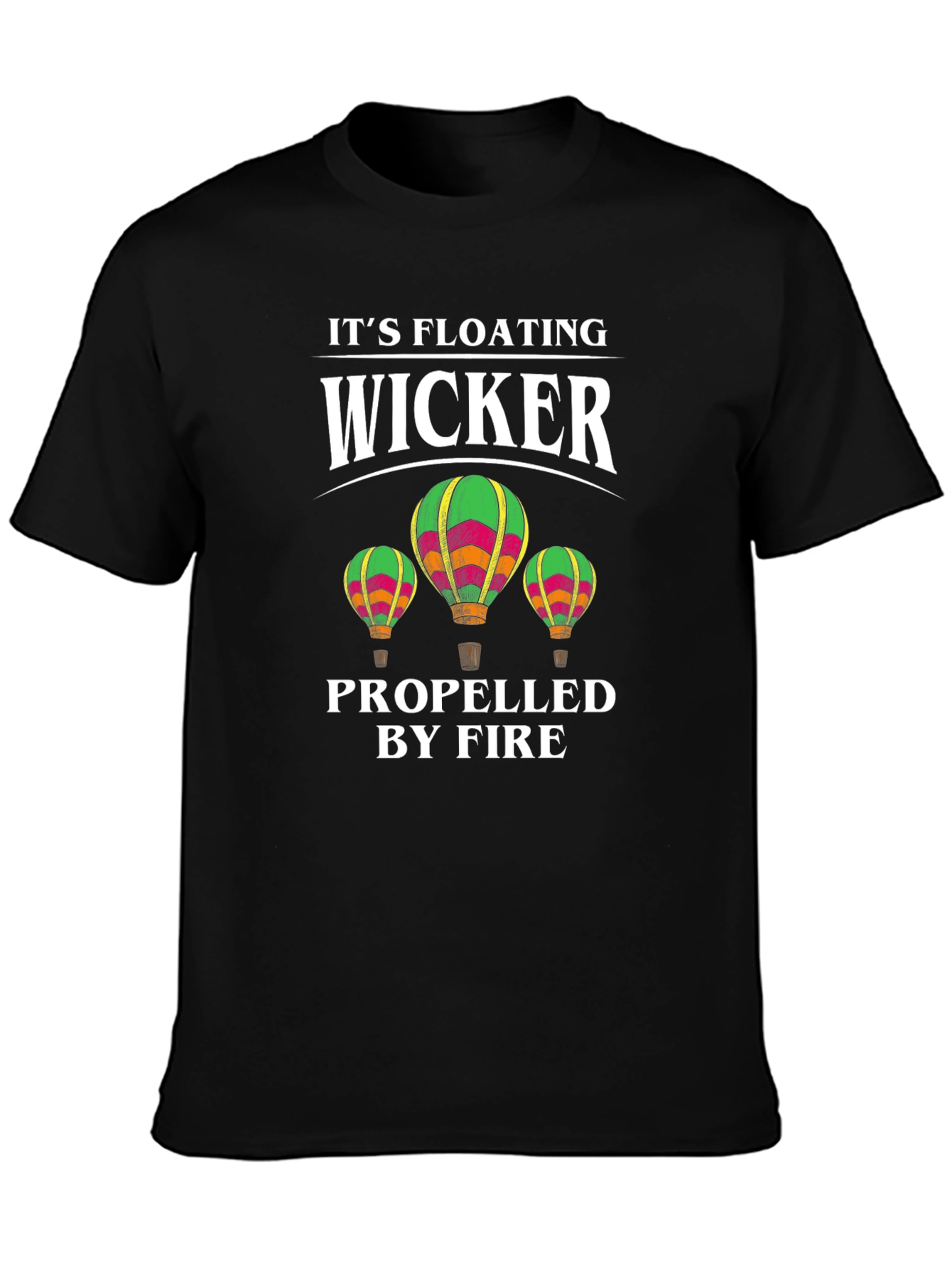 Wicker Hot Air Balloon Graphic T-Shirt