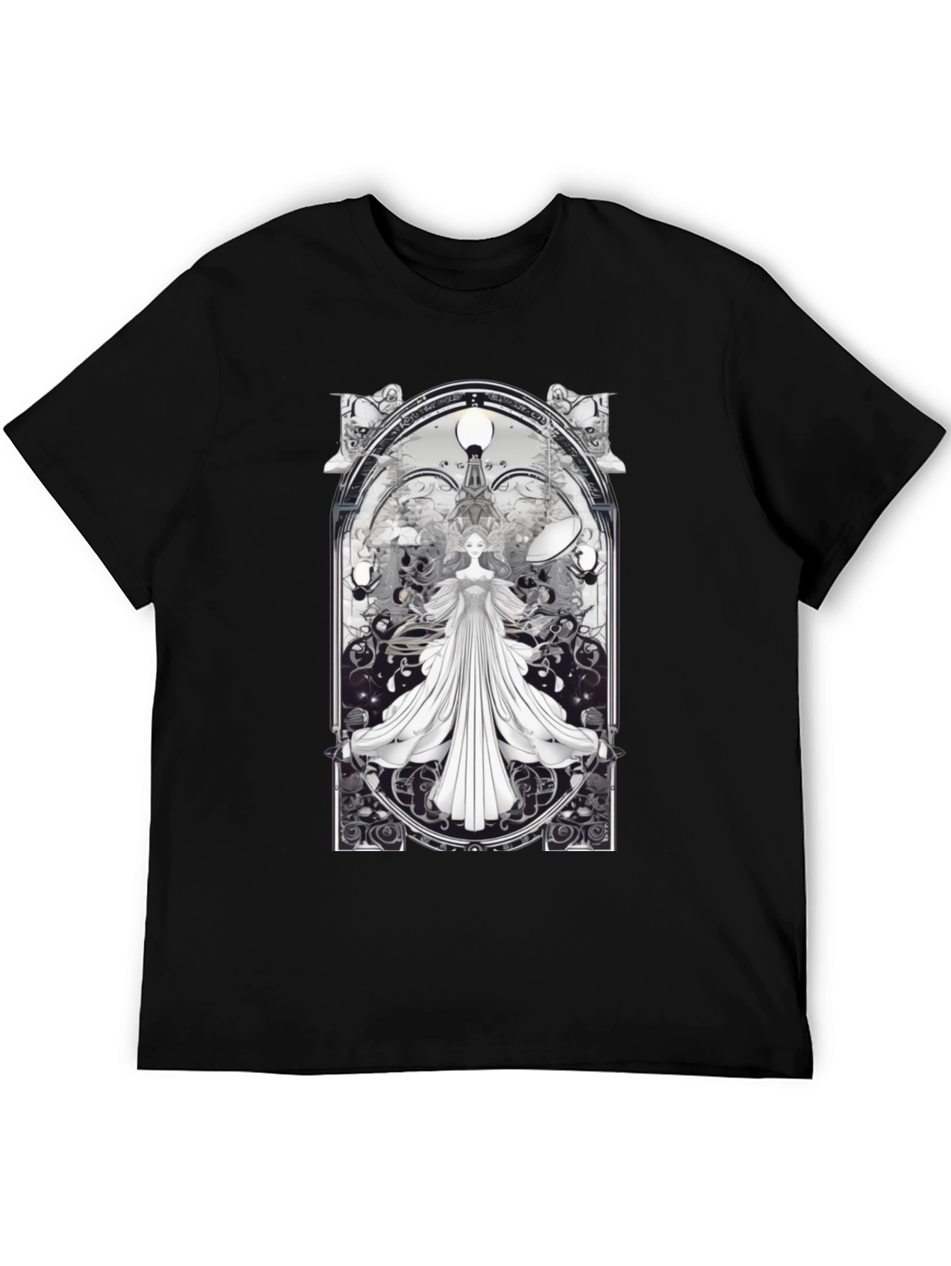 Art Nouveau Angel T-Shirt - Unique Gothic Design