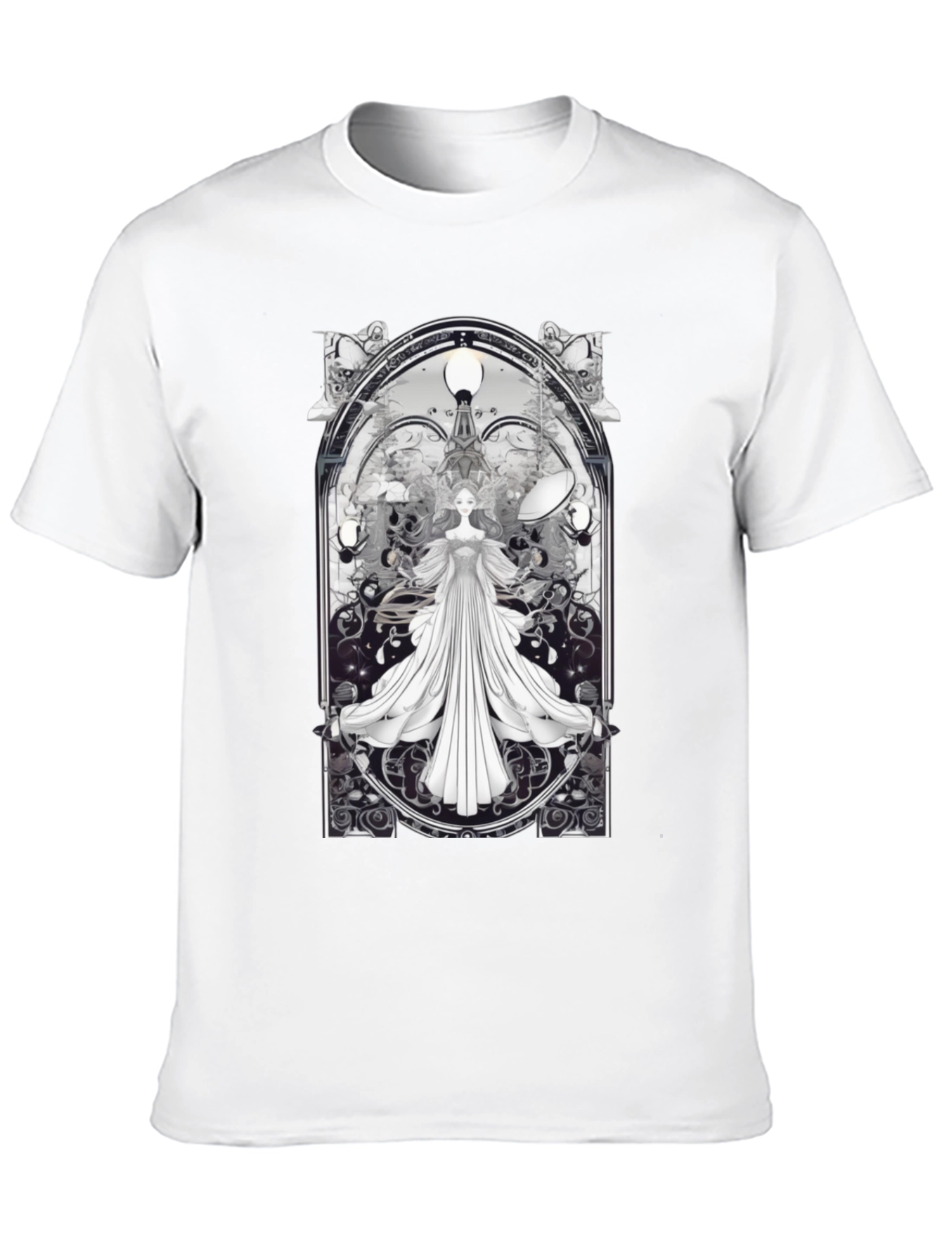 Art Nouveau Angel T-Shirt - Unique Gothic Design