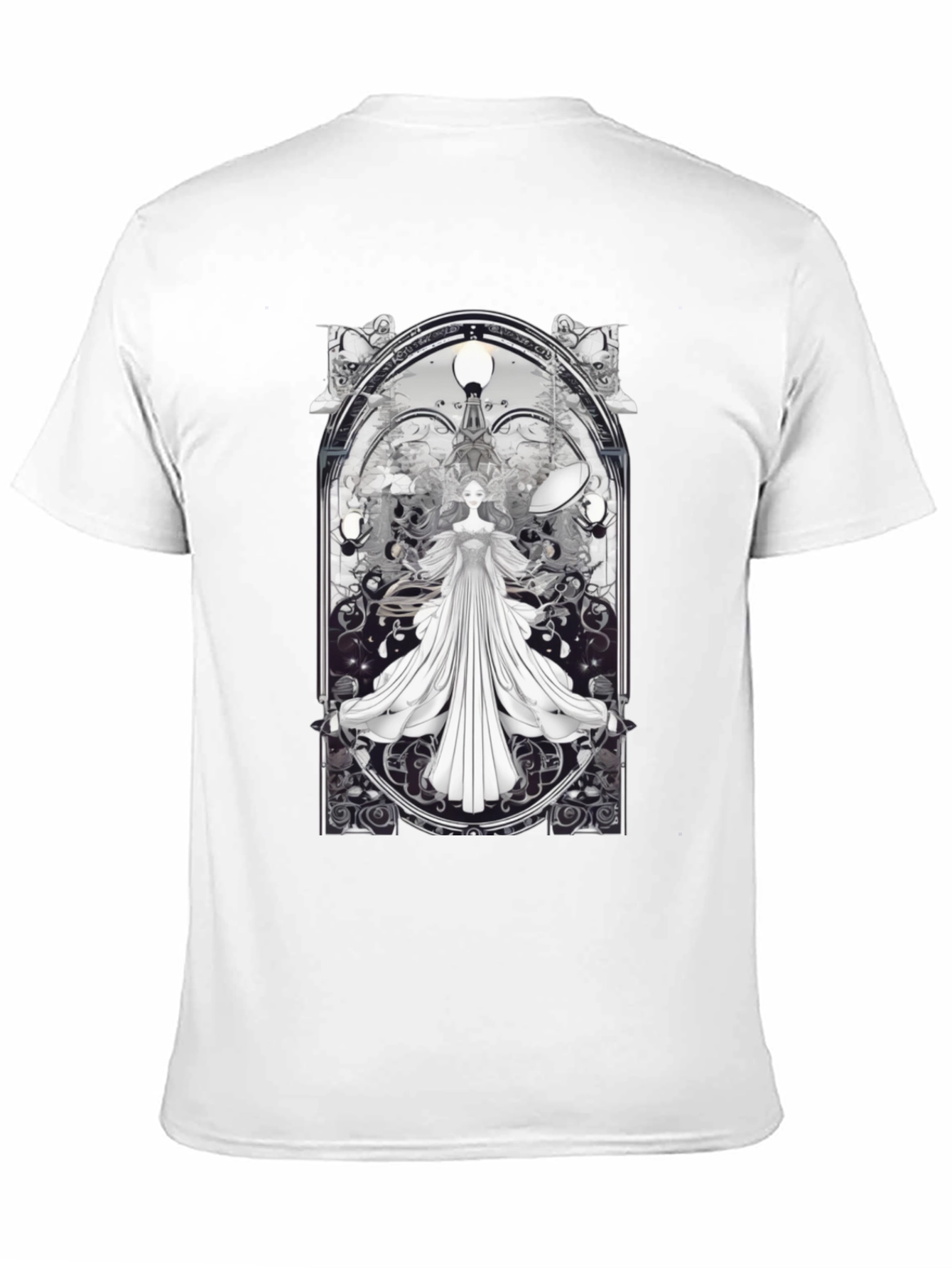Art Nouveau Angel T-Shirt - Unique Gothic Design