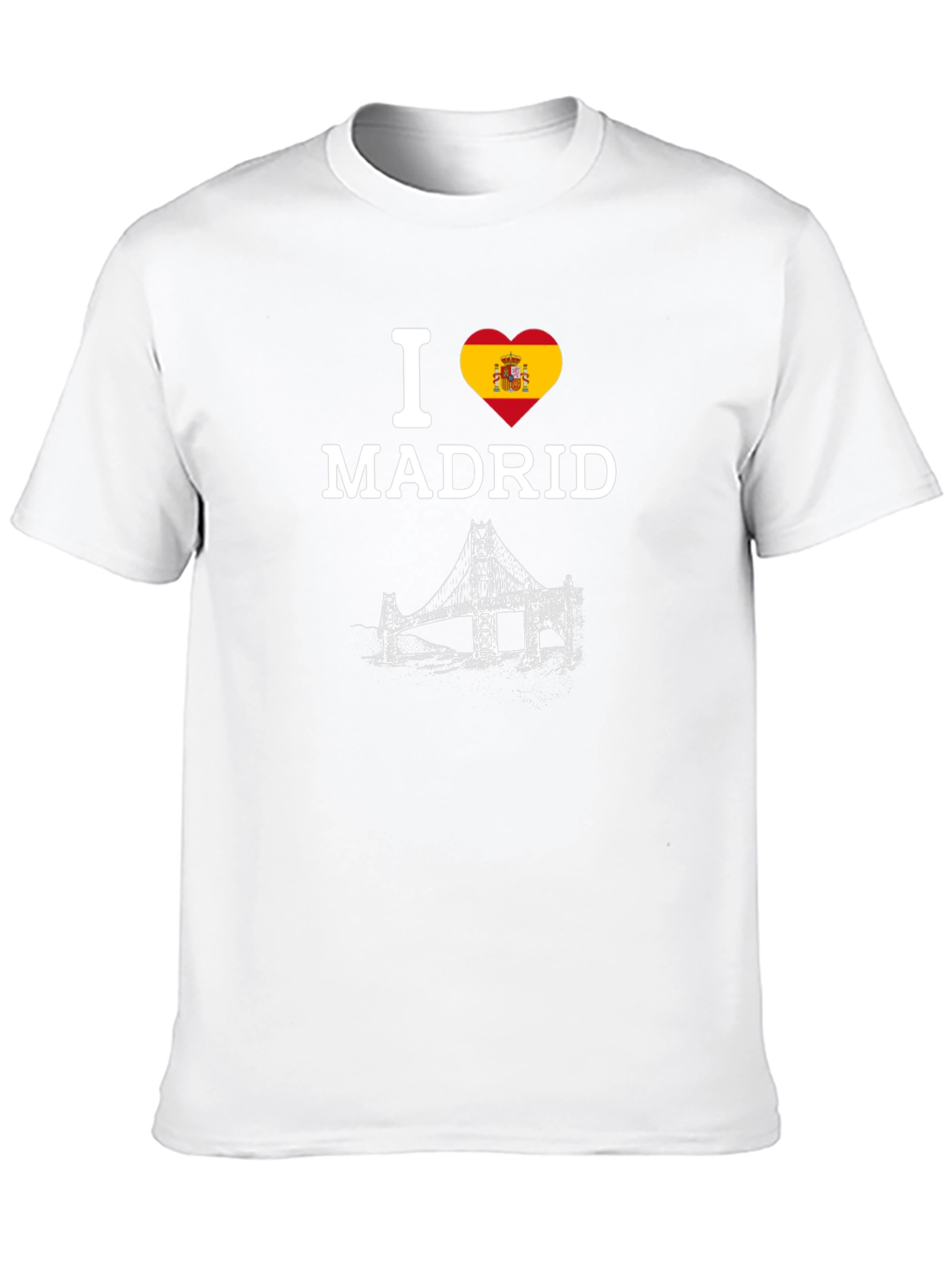 I Heart Madrid Spain Bridge Black T-Shirt