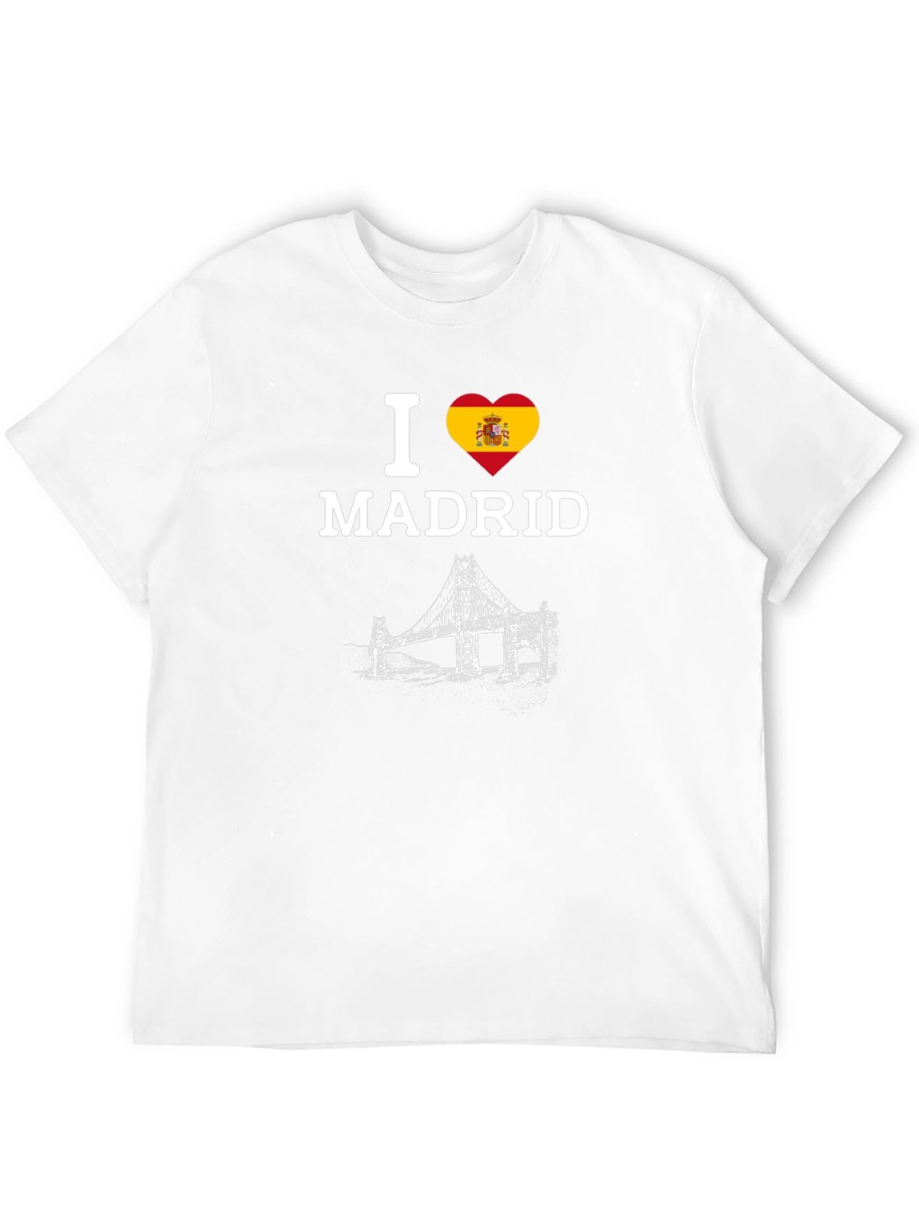 I Heart Madrid Spain Bridge Black T-Shirt