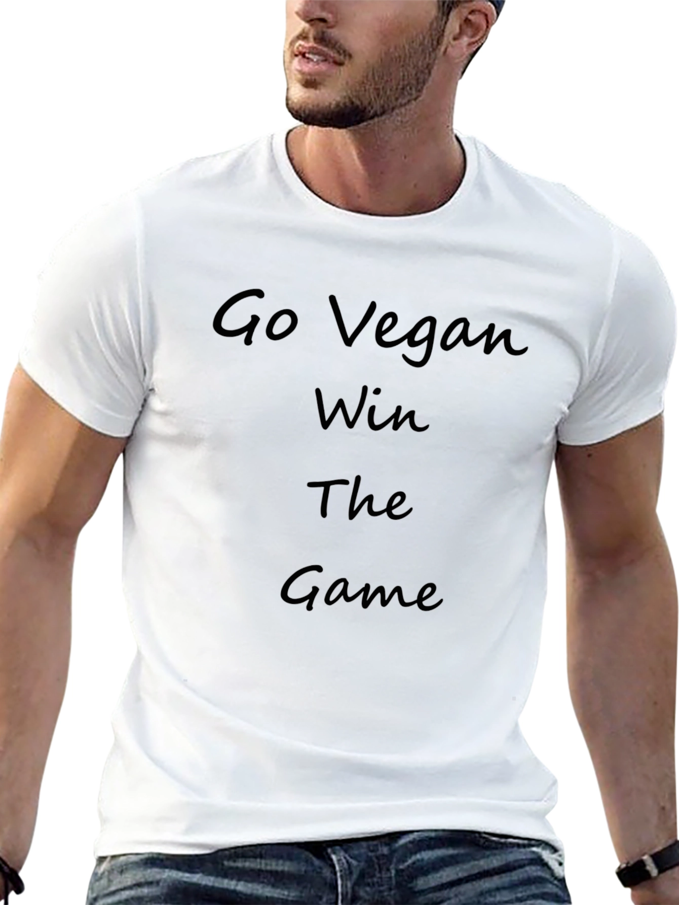 Go Vegan Win the Game Black Tee
