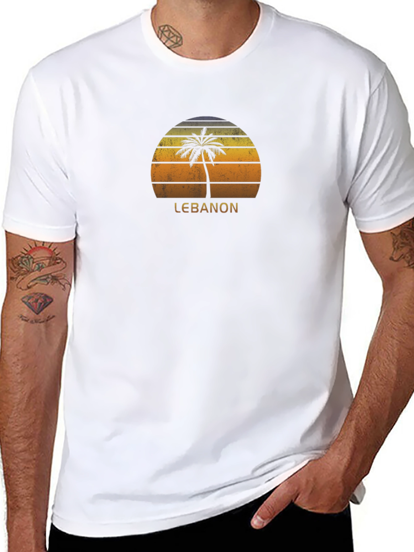 Lebanon Palm Tree Sunset T-Shirt