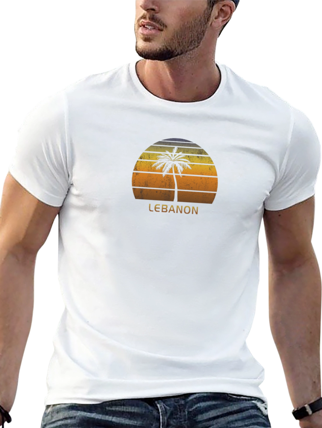 Lebanon Palm Tree Sunset T-Shirt
