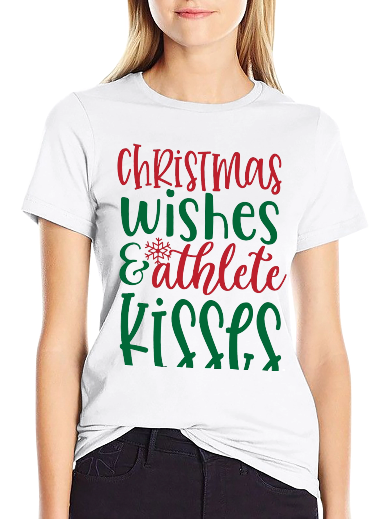 Christmas Wishes Athlete Kisses Graphic Tee