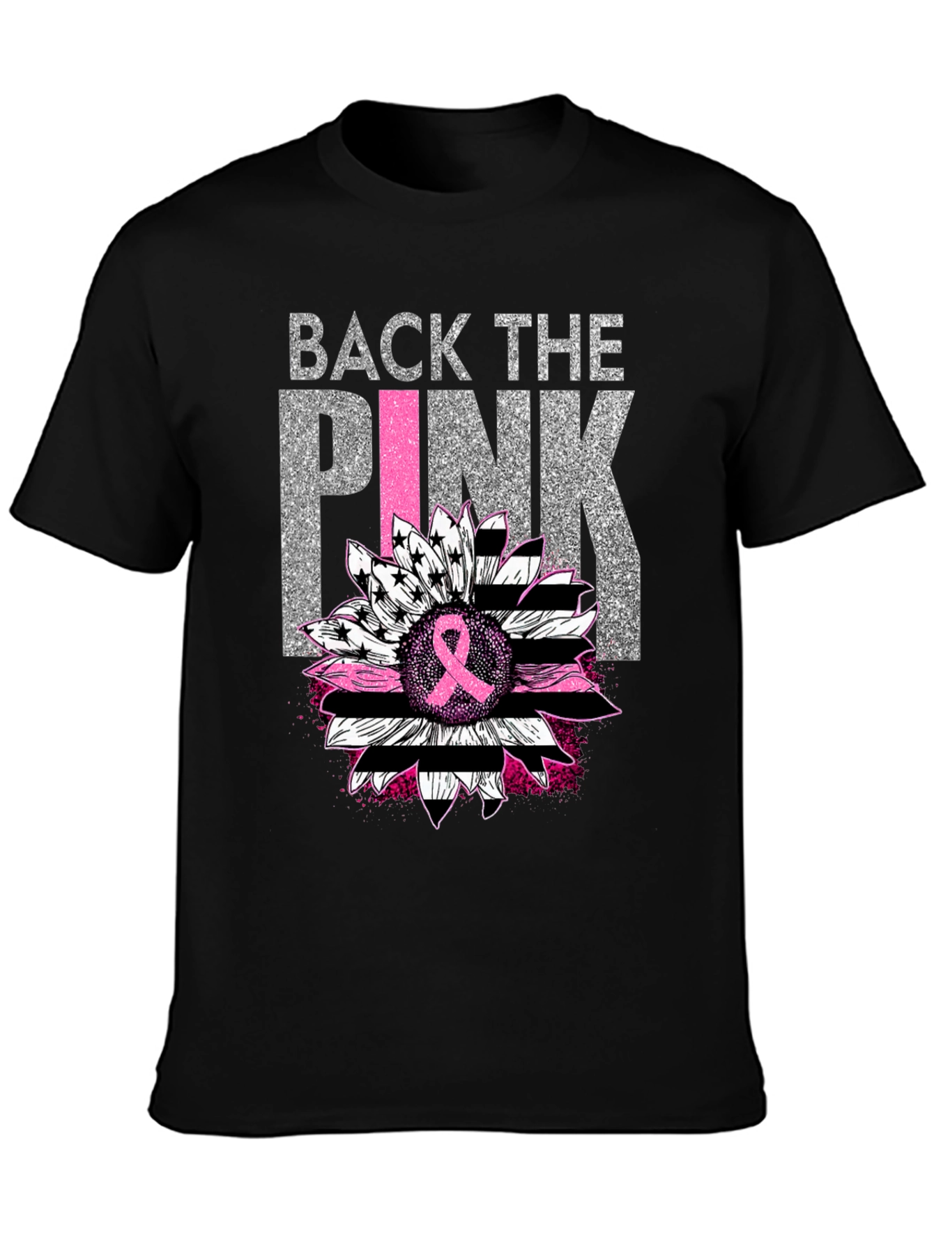 Back the Pink Sunflower Breast Cancer Awareness T-Shirt