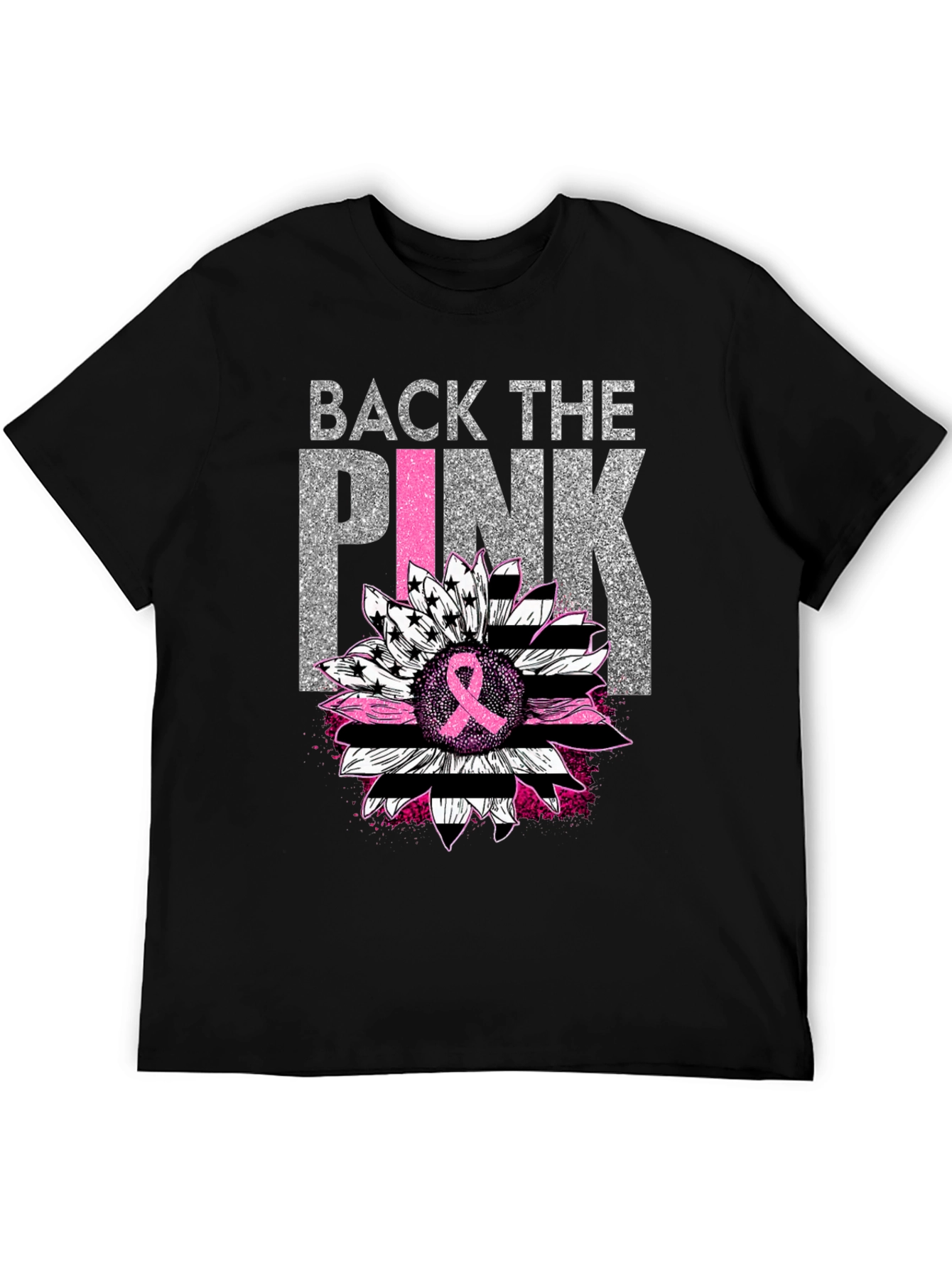 Back the Pink Sunflower Breast Cancer Awareness T-Shirt