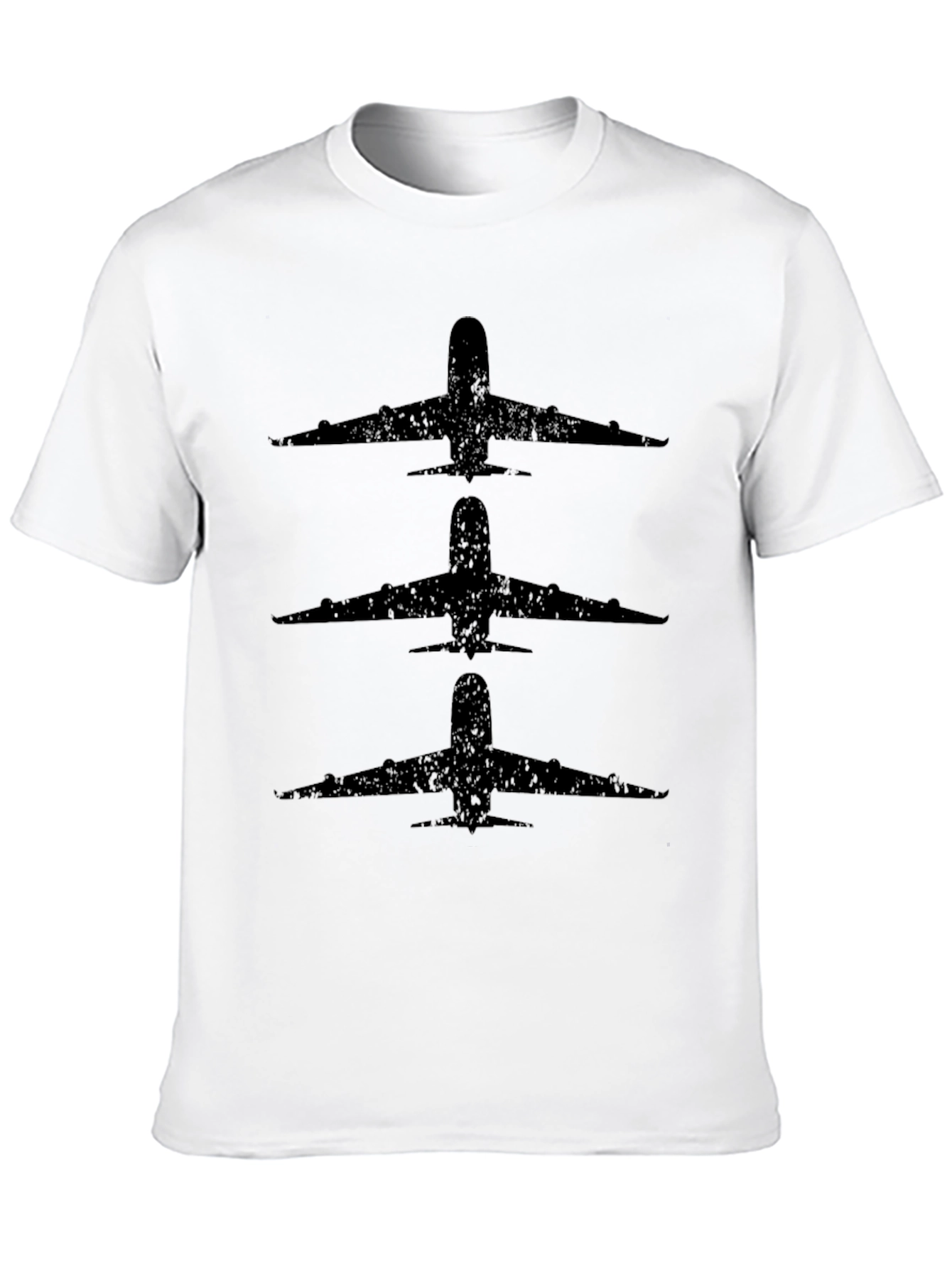 Airplane Graphic Tee - Black Cotton T-Shirt