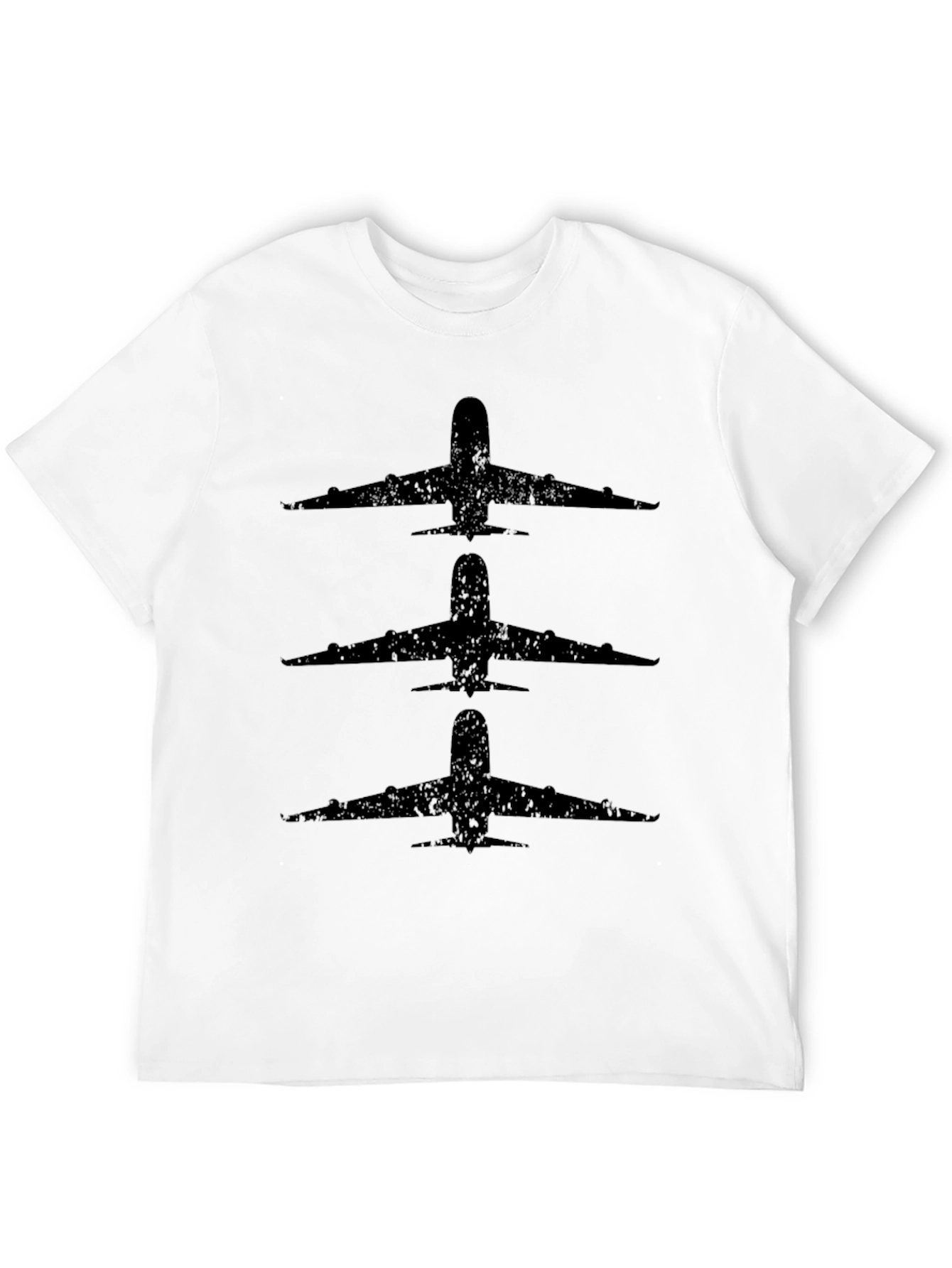 Airplane Graphic Tee - Black Cotton T-Shirt