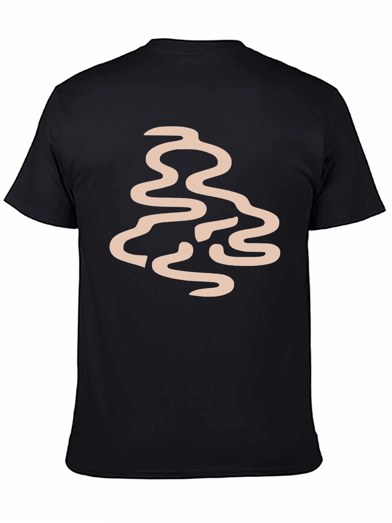 Abstract Line Art Graphic Tee - Black
