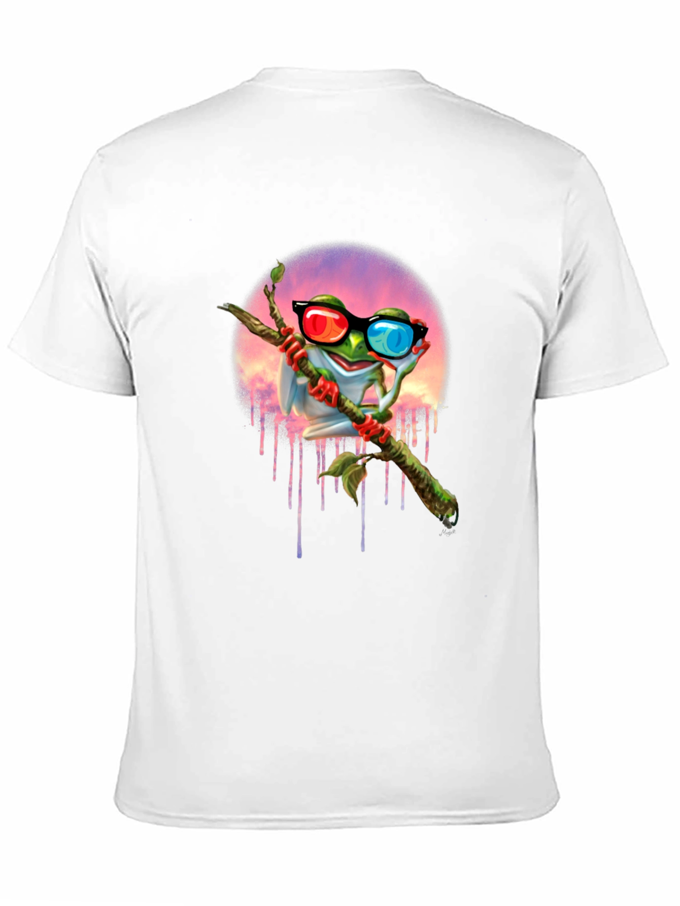 Frog with 3D Glasses Graphic T-Shirt
