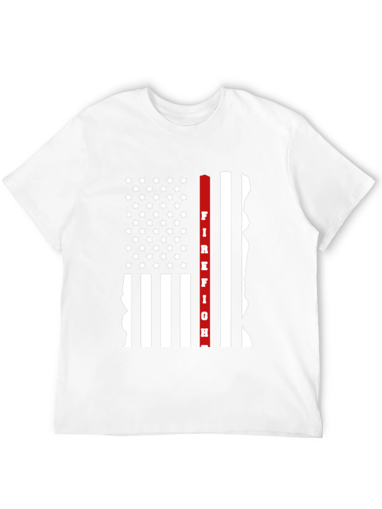 Firefighter Thin Red Line American Flag Graphic T-Shirt
