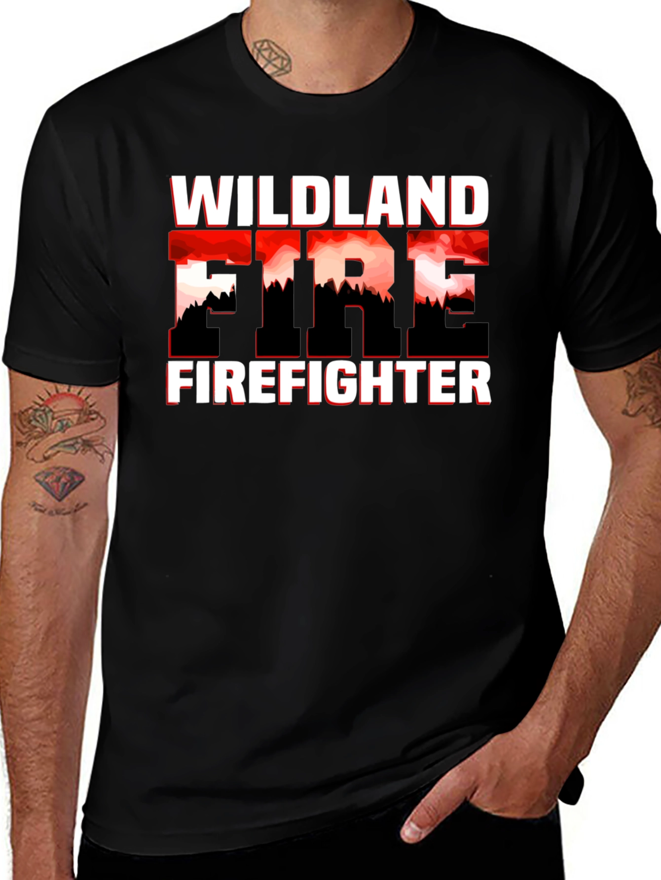 Wildland Firefighter Graphic T-Shirt - Black