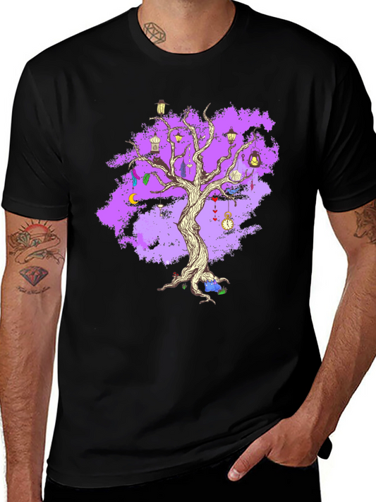 Enchanted Tree Graphic Tee - Unique Fantasy Design