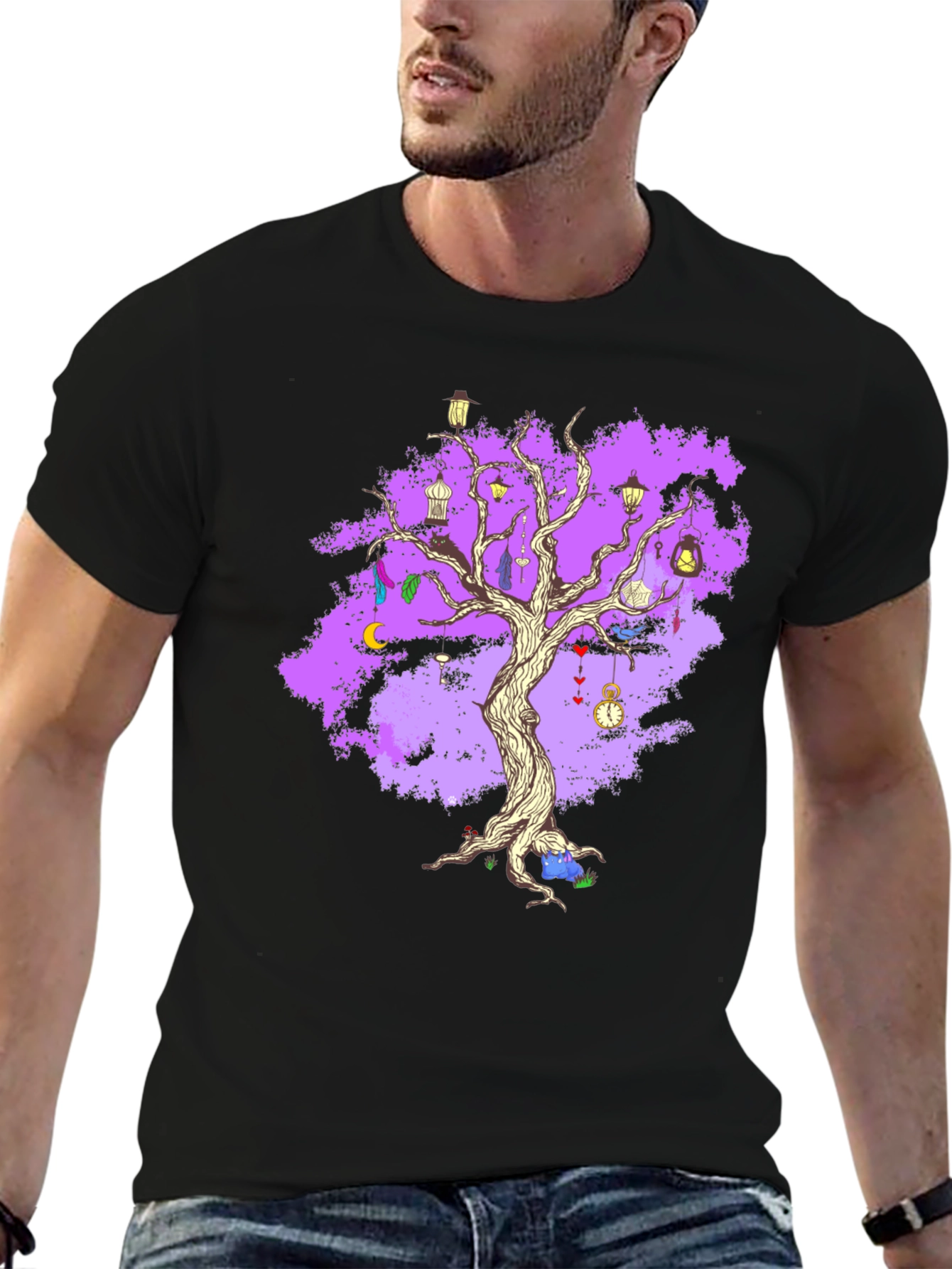 Enchanted Tree Graphic Tee - Unique Fantasy Design
