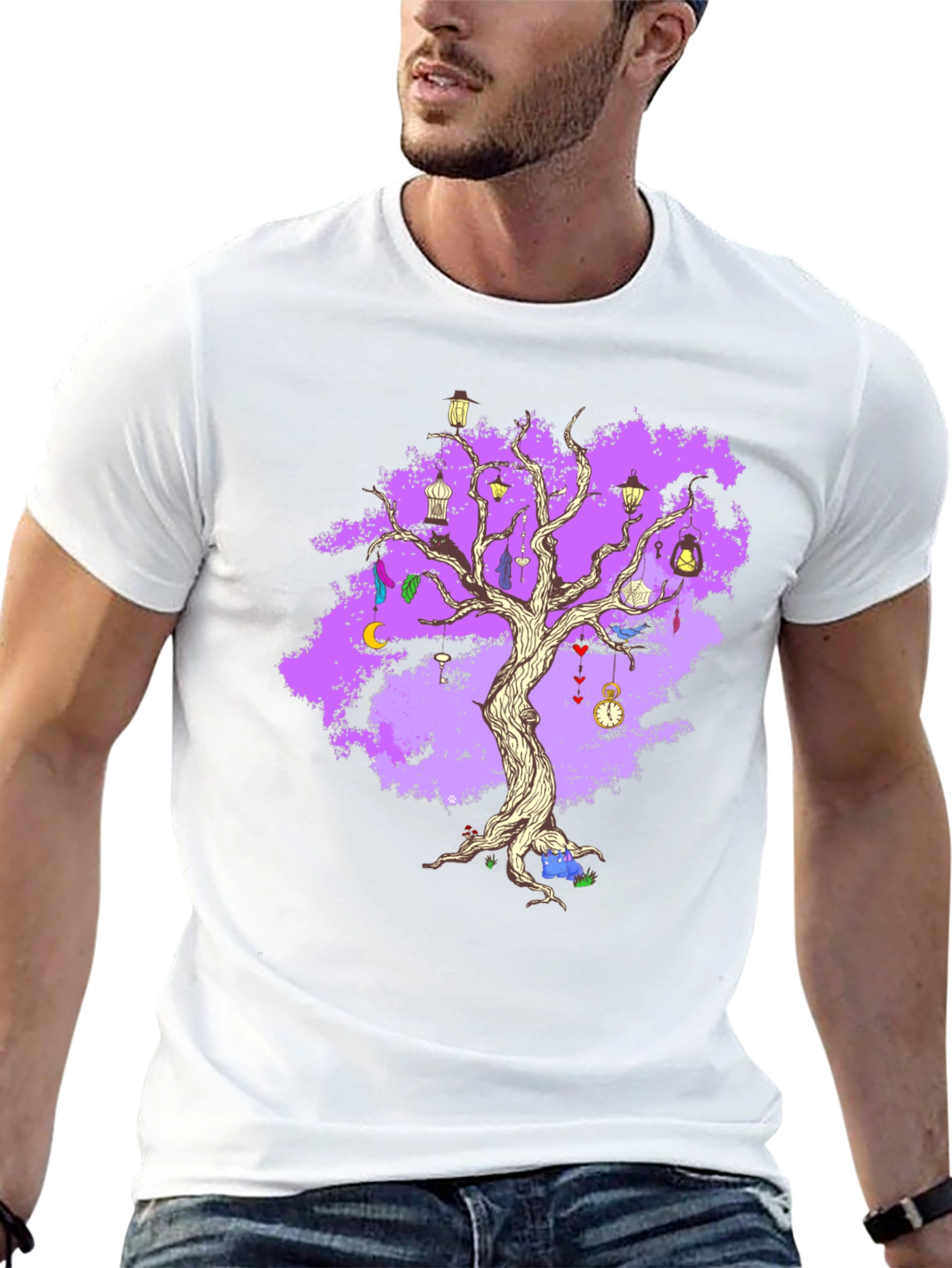 Enchanted Tree Graphic Tee - Unique Fantasy Design