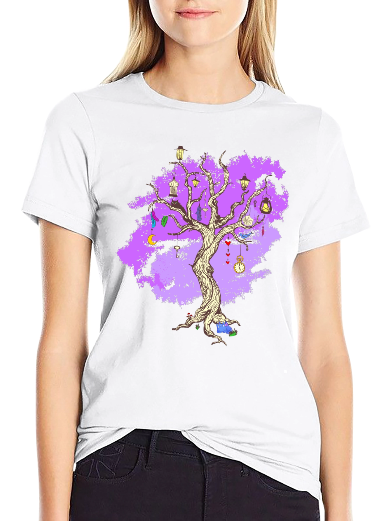 Enchanted Tree Graphic Tee - Unique Fantasy Design