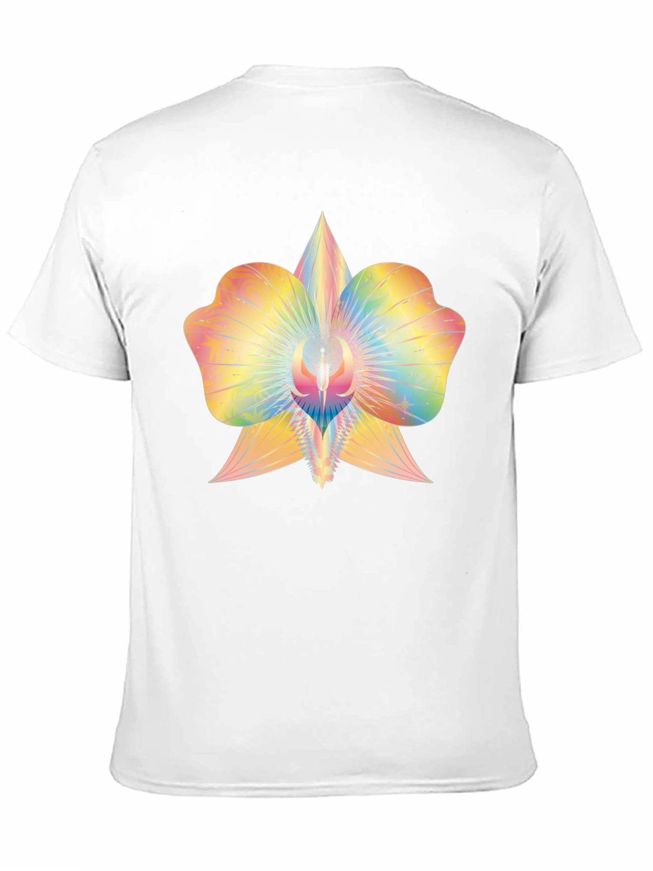 Rainbow Orchid Graphic Tee - Soft Cotton Blend