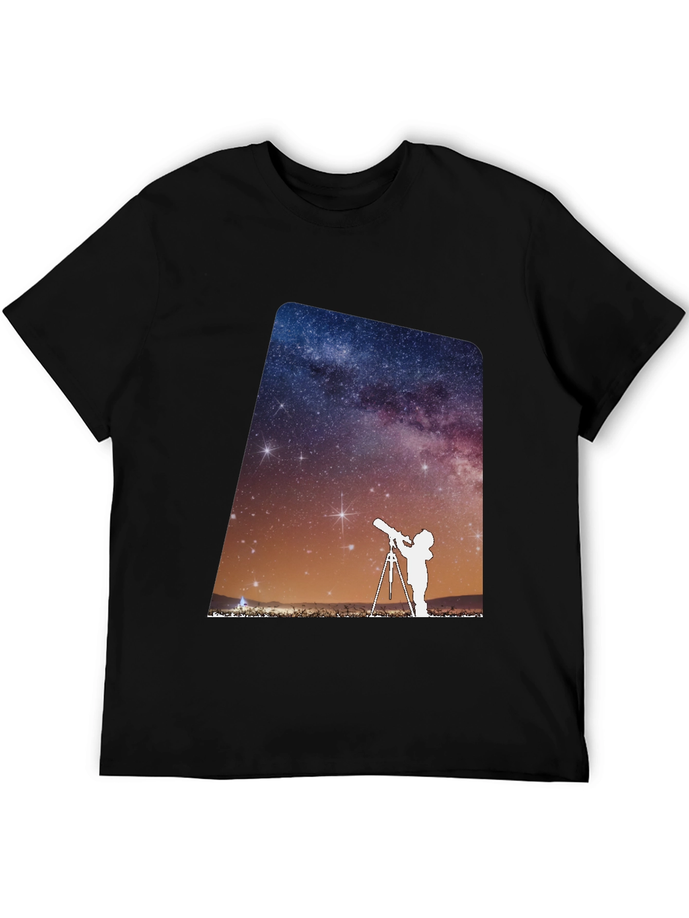 Star Gazing Graphic Tee - Black Cotton Blend