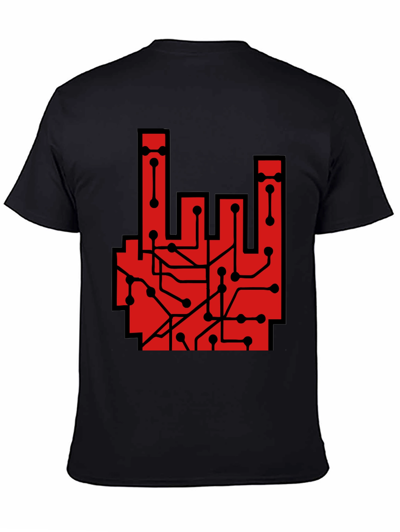 Rock On Circuit Board T-Shirt - Black