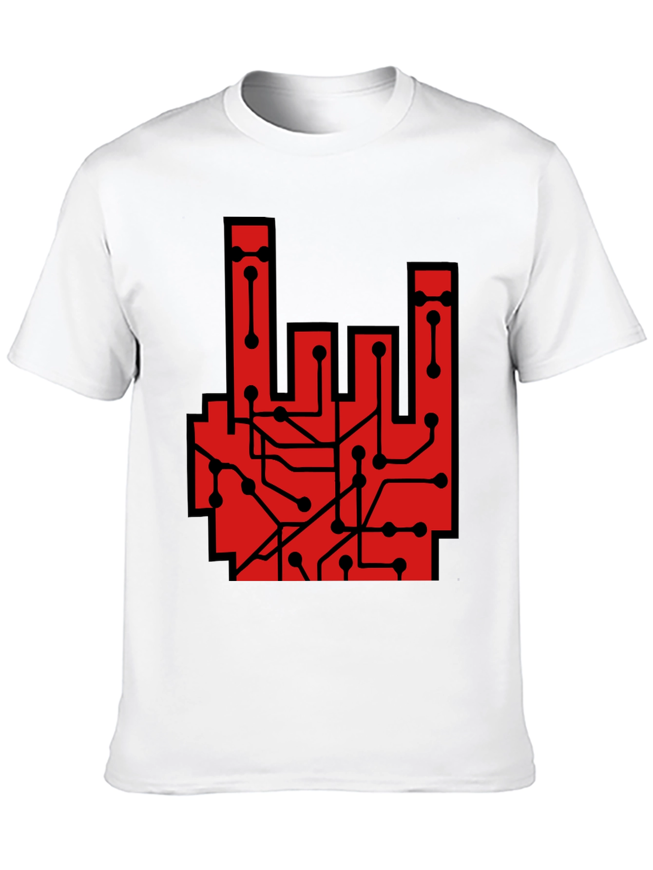 Rock On Circuit Board T-Shirt - Black