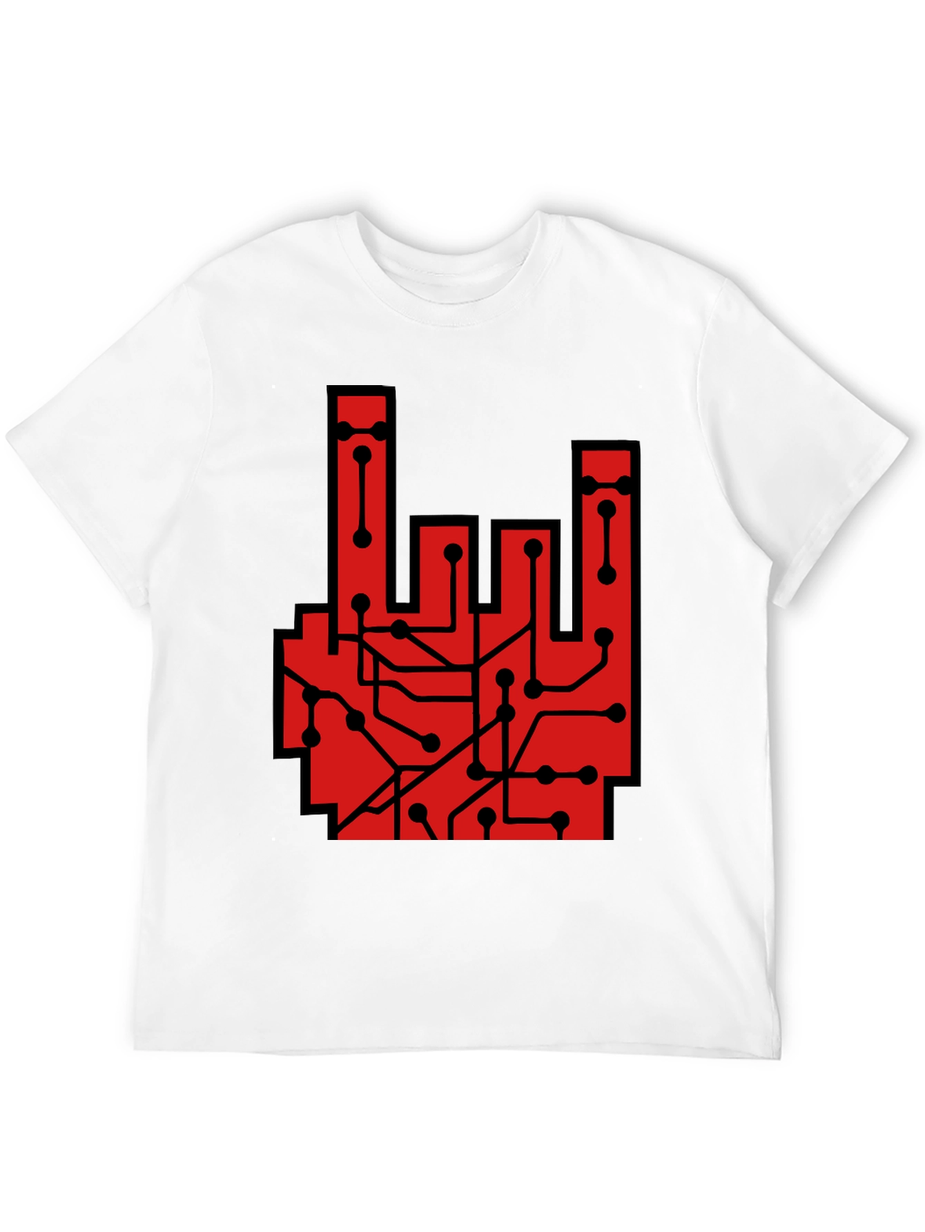 Rock On Circuit Board T-Shirt - Black