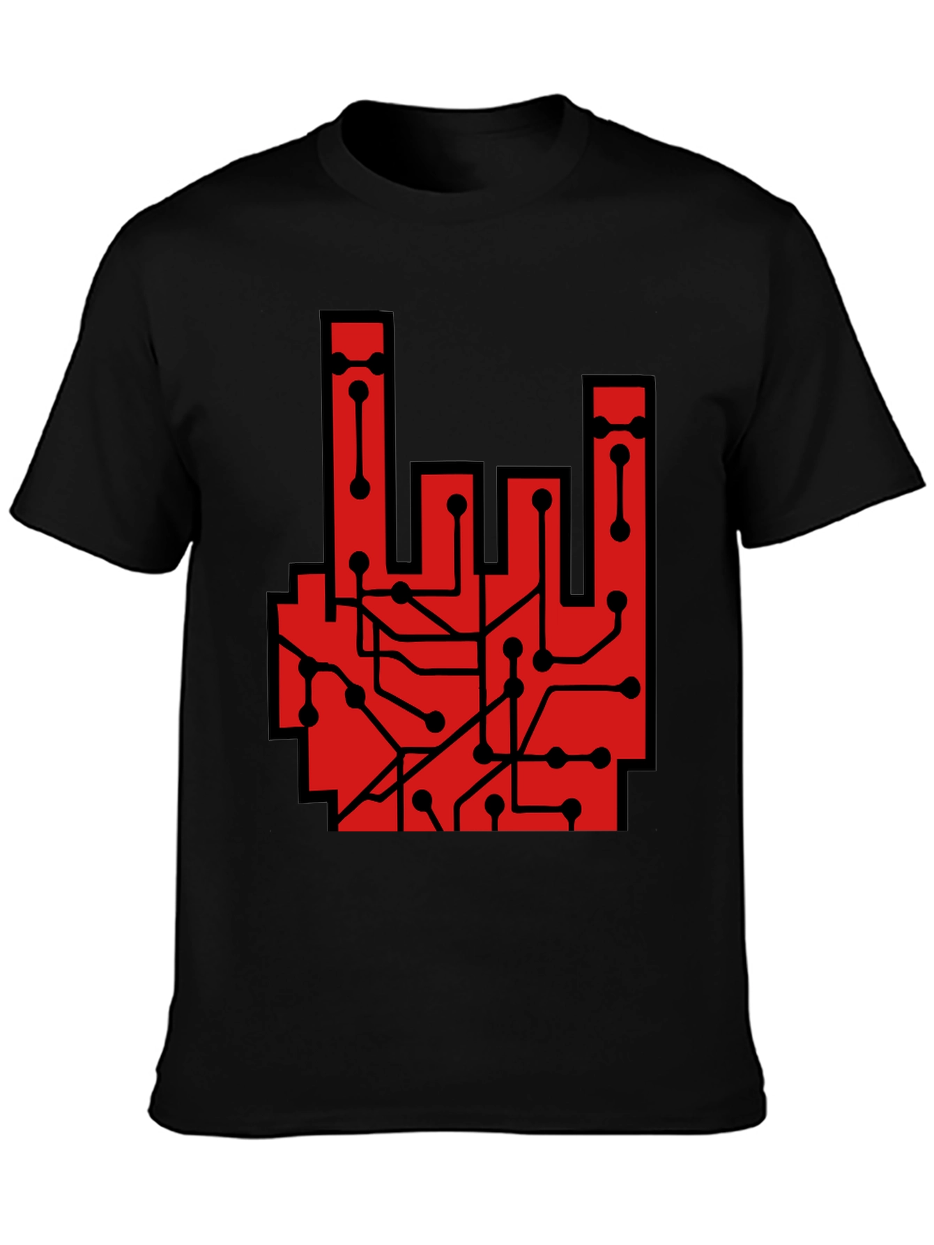 Rock On Circuit Board T-Shirt - Black