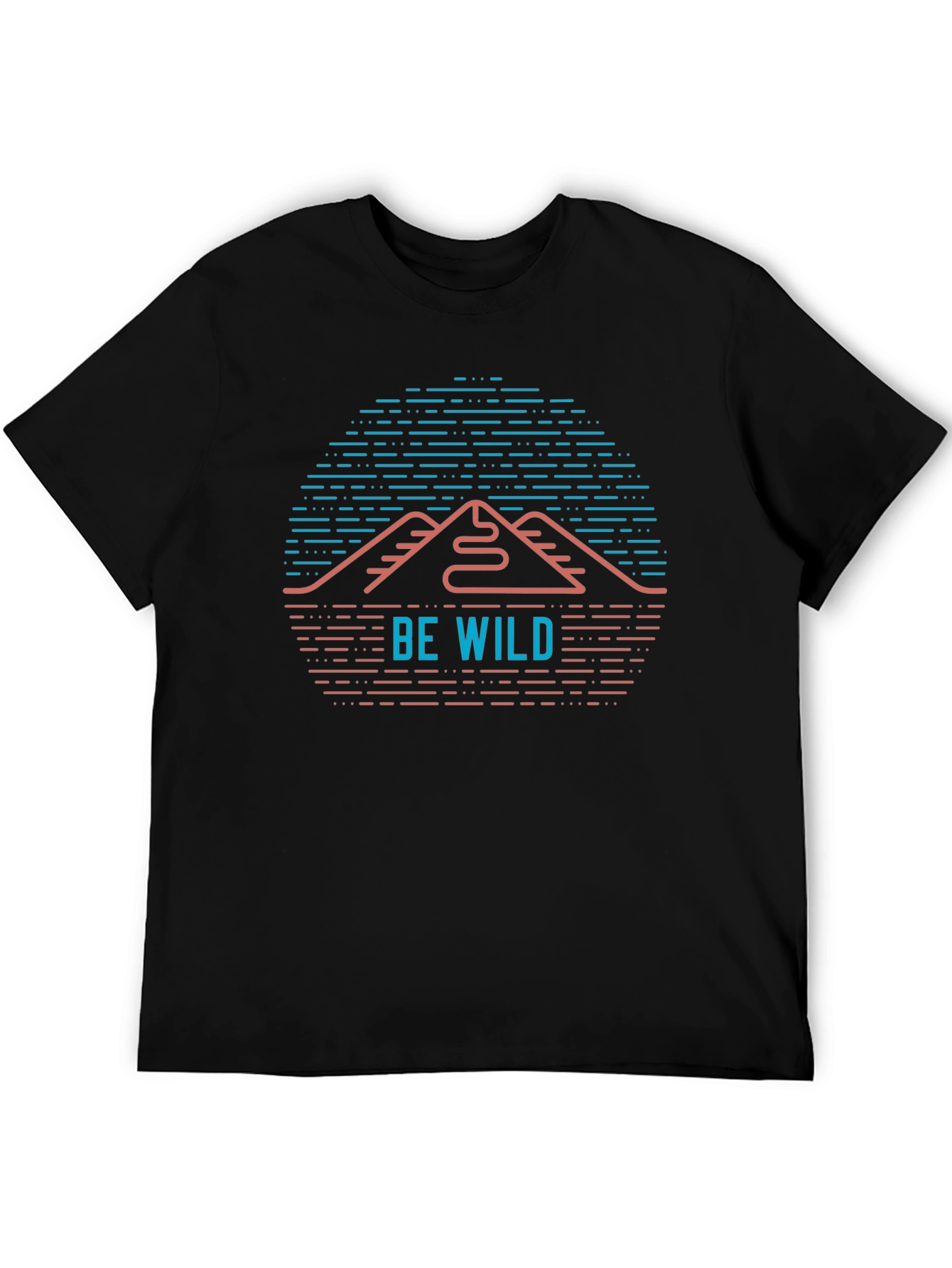 Be Wild Mountain Graphic Black T-Shirt