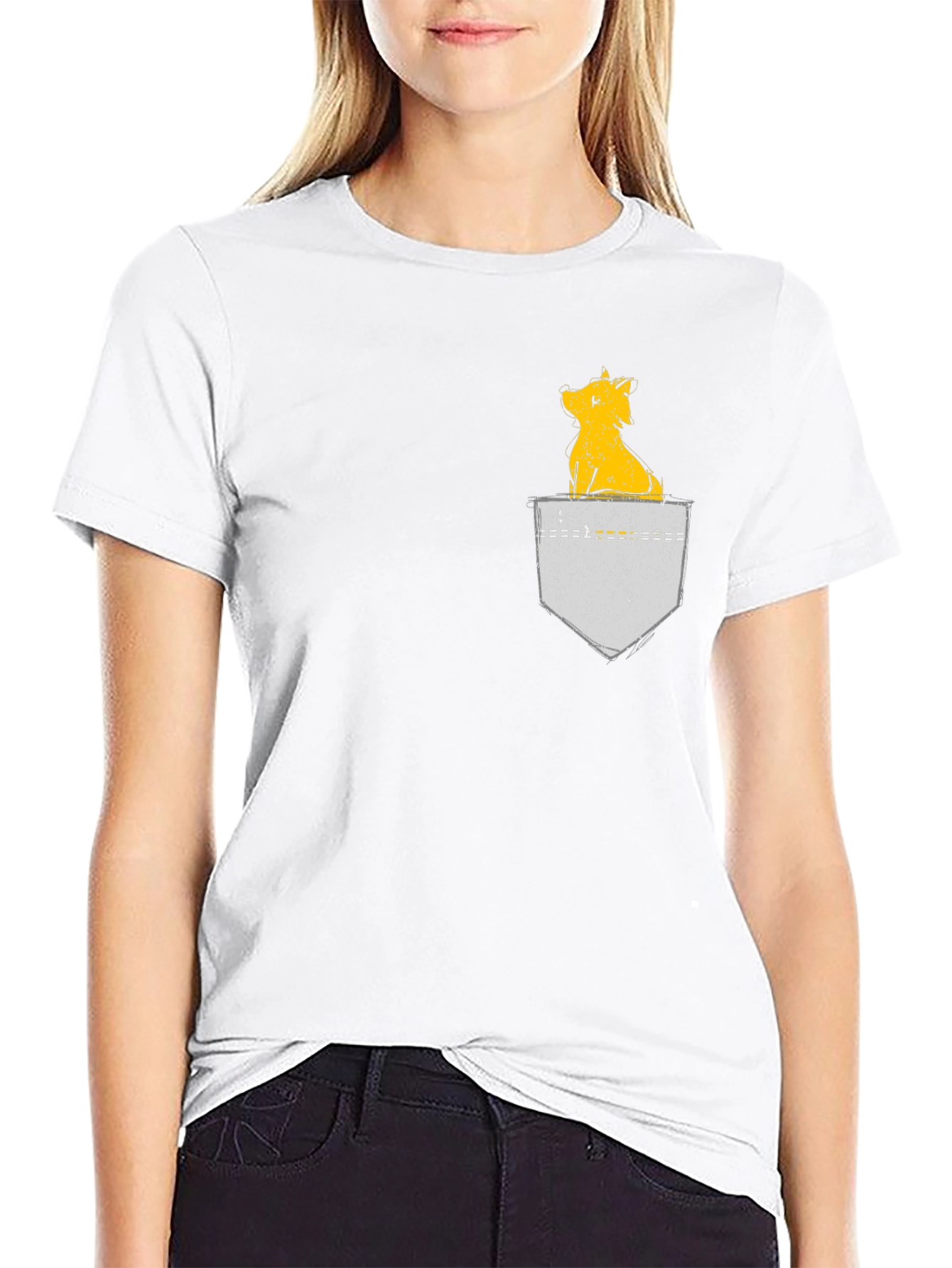 Dog in Pocket Graphic Tee - Black Casual Shirt