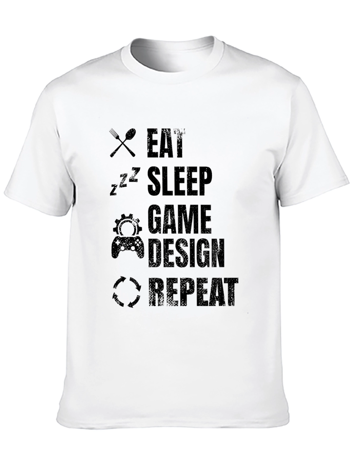Eat Sleep Game Design Repeat Black Graphic Tee